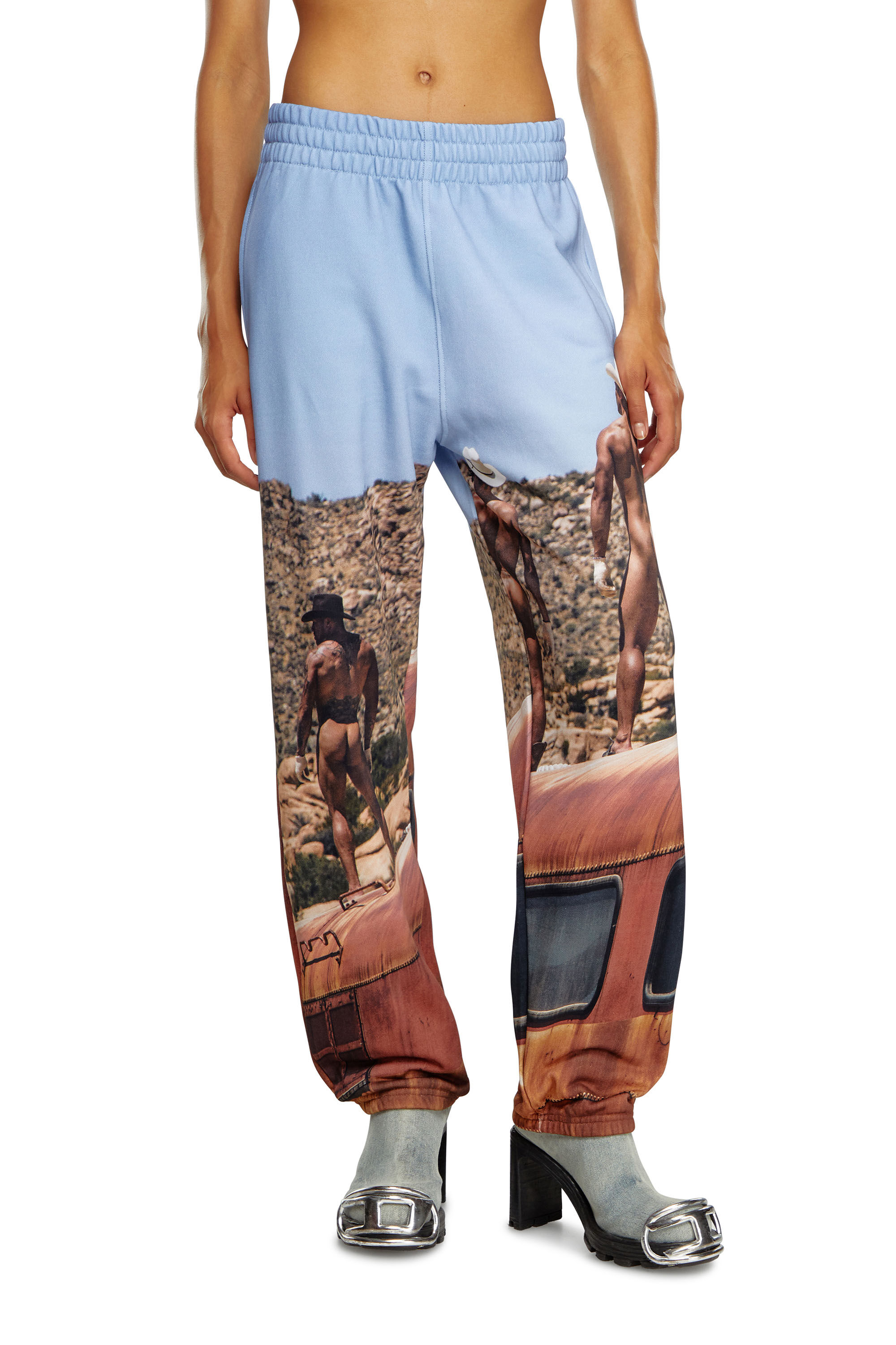 Diesel - PR-P-MARKY-HVB, Pantalones deportivos con estampado all-over Unisex in Azul marino - 5