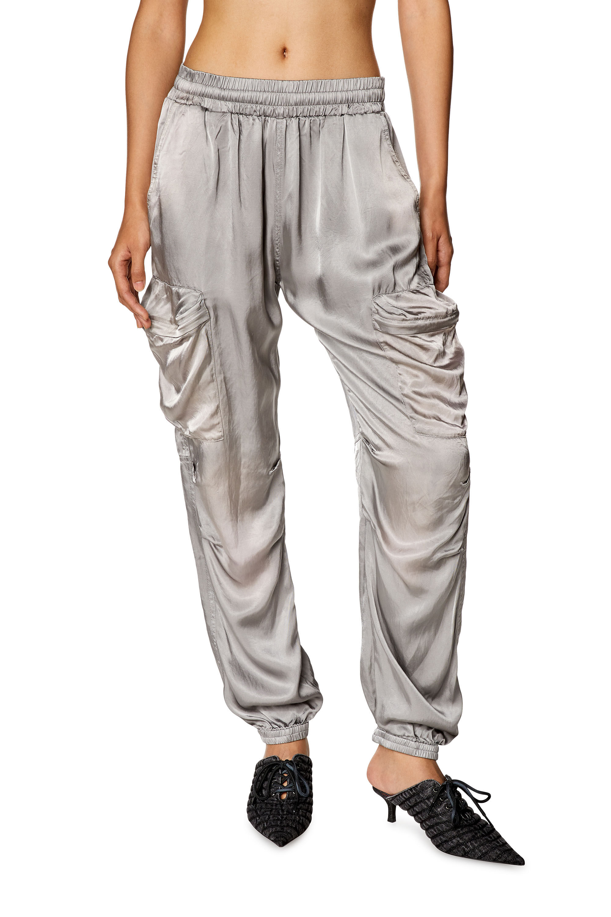 パンツ DIESEL IndigoWash Cargo Denim Pant 23ss Men's Utility pants in overdyed nylon | Black | Diesel