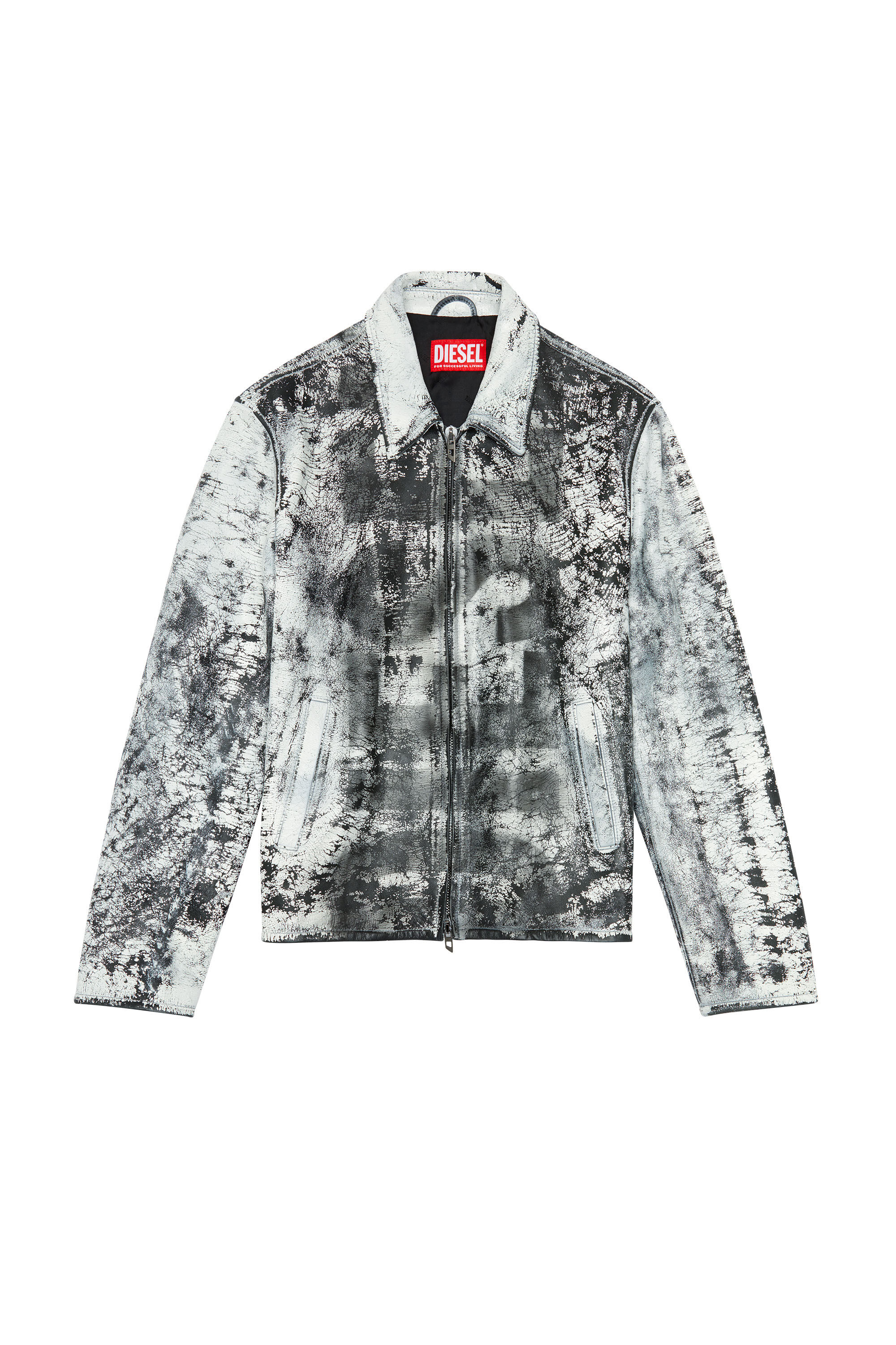 Men's Blouson jacket in treated leather | Multicolor | Diesel