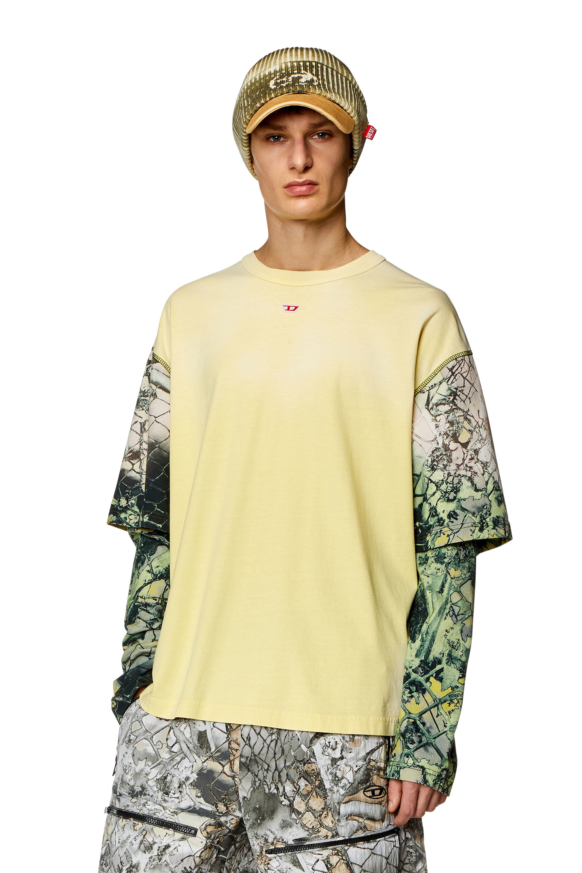 Men's T-shirt with zebra-camo motif | White | Diesel