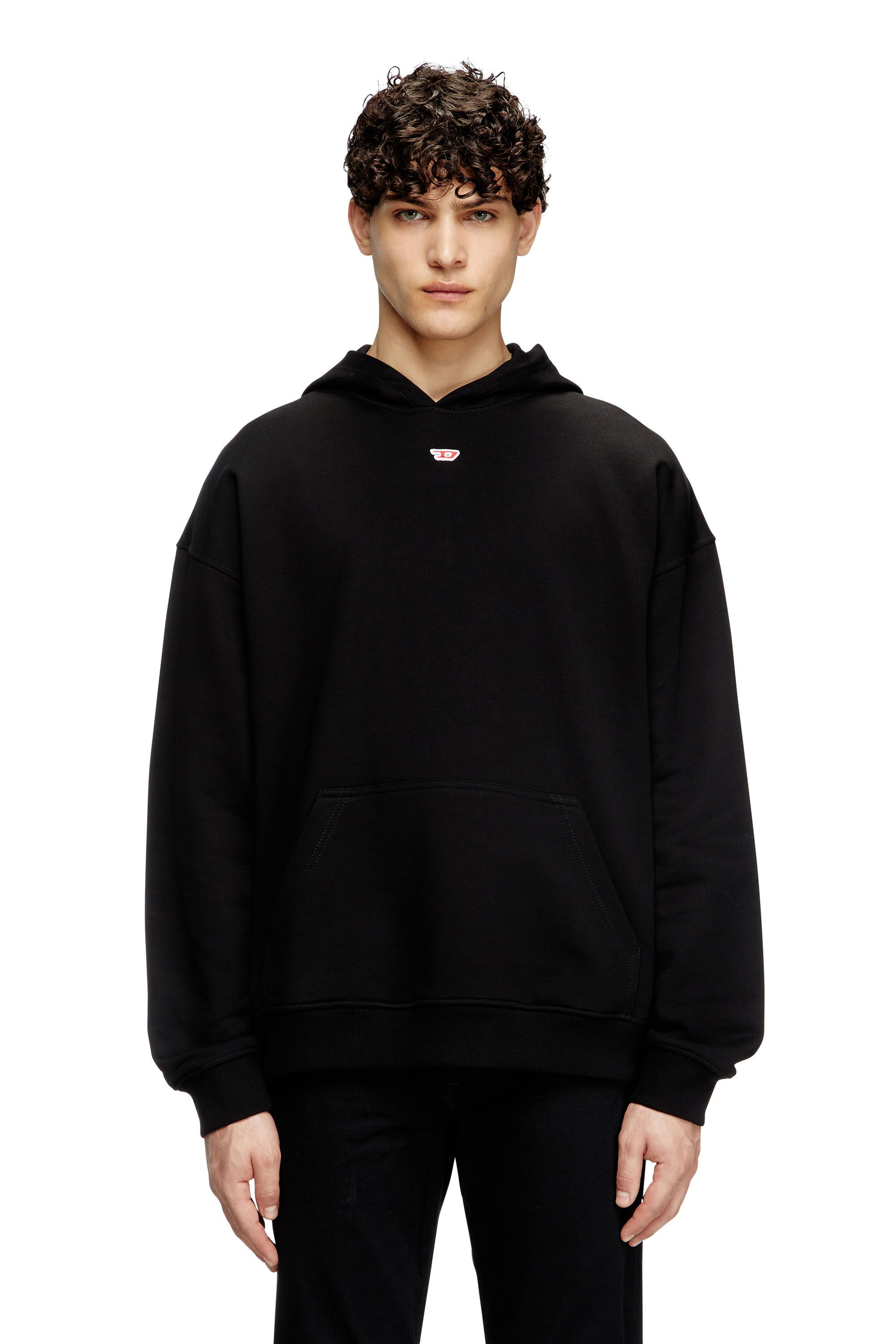 Diesel - S-BOXT-HOOD-D, Sudadera con capucha y parche con el logotipo D Hombre in Negro - 3