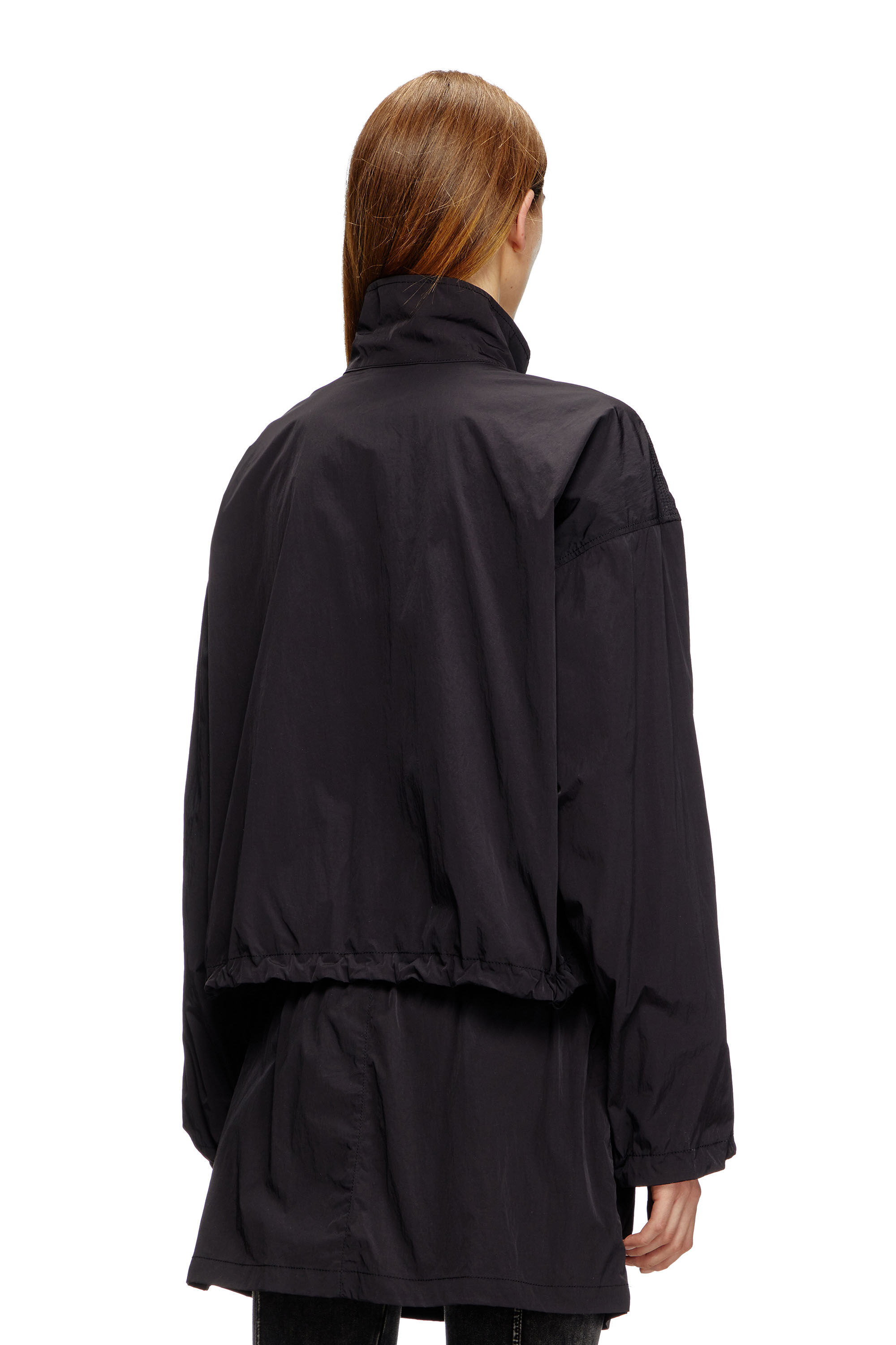 Diesel - G-LEAM, Woman's Windbreaker in compact nylon in Black - 5