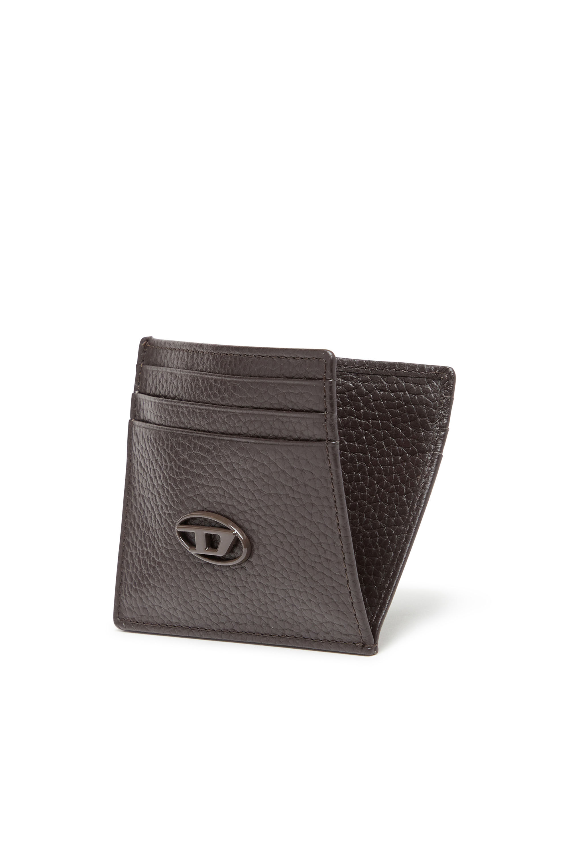 Men's Leather zip wallet with embossed logo | Diesel