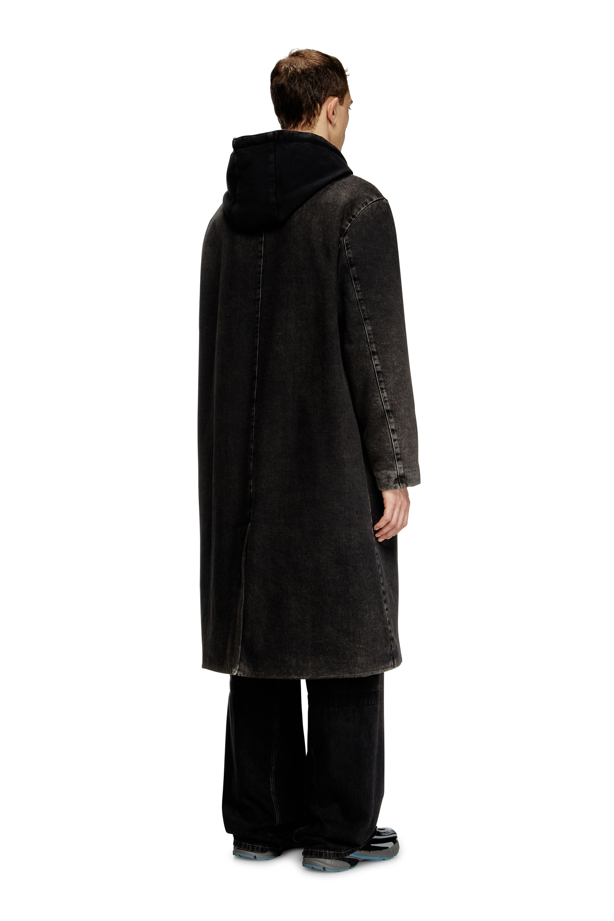Diesel - D-JAKO-S, Man's Hybrid coat in denim and jersey in Black - 5
