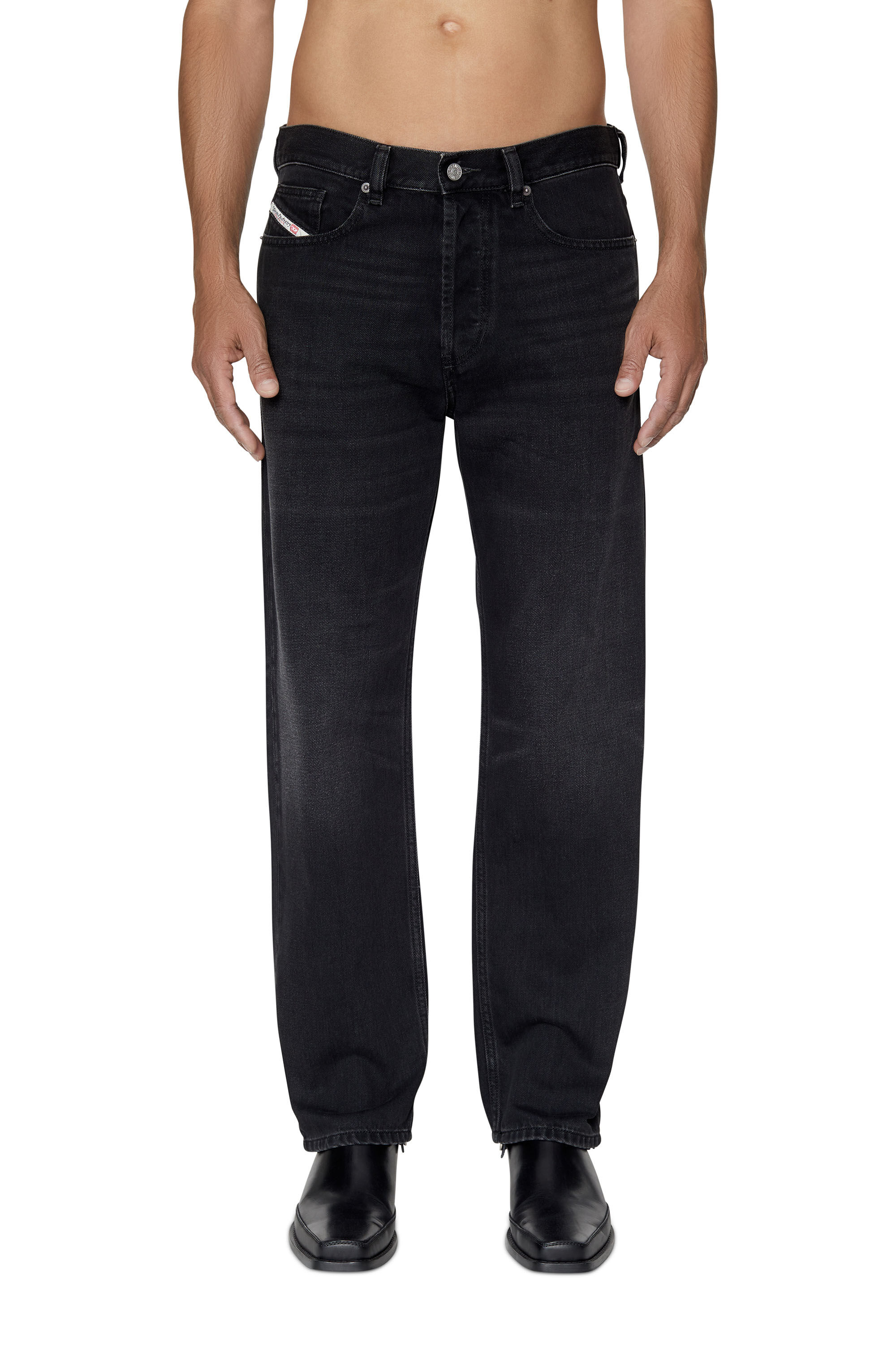 Diesel - 2010 09B88 Straight Jeans, Negro/Gris oscuro - Image 3