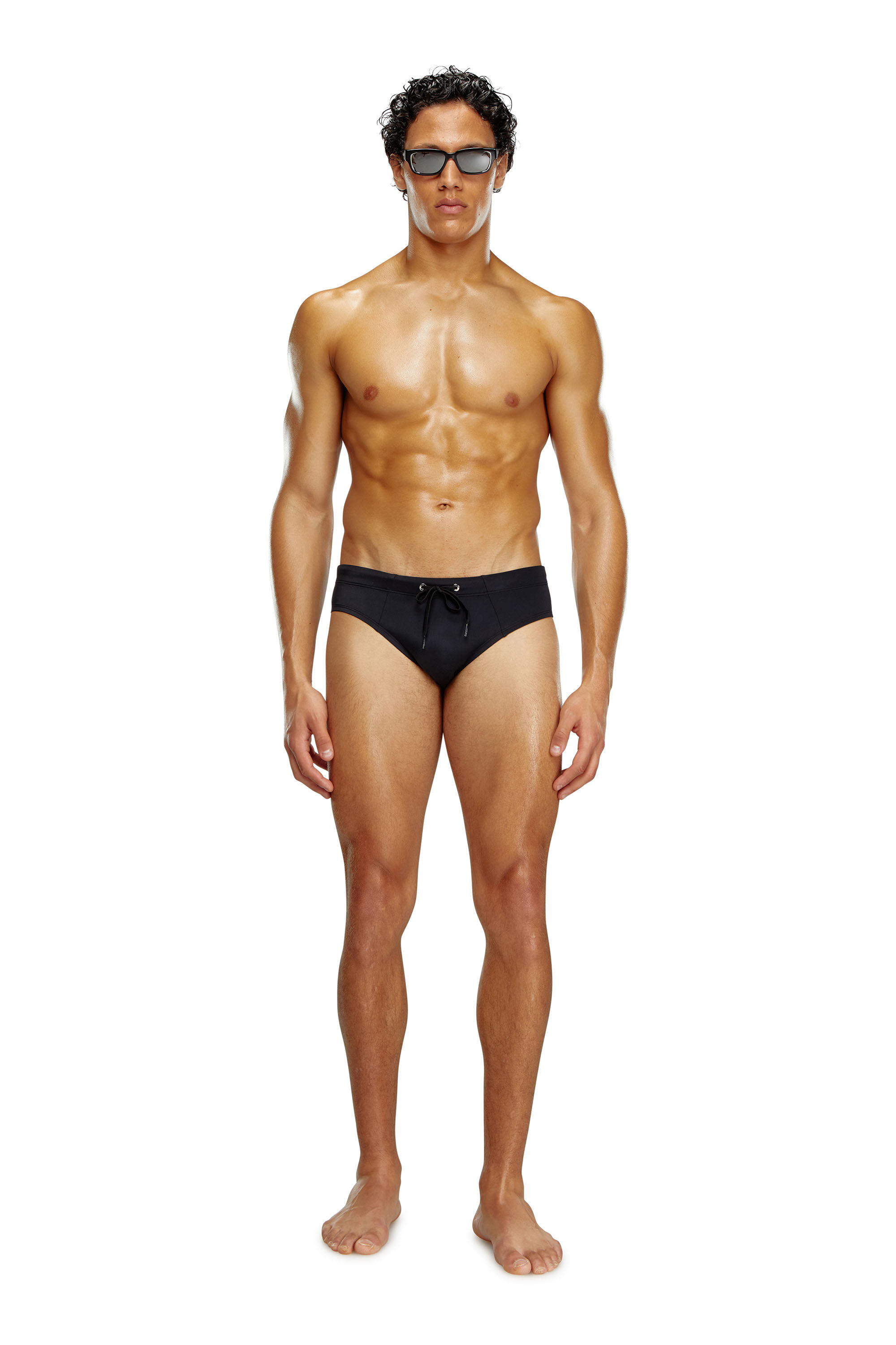 Diesel - BMBR-ALFIE, Slip de baño con estampado del logotipo a tono Hombre in Negro - 2
