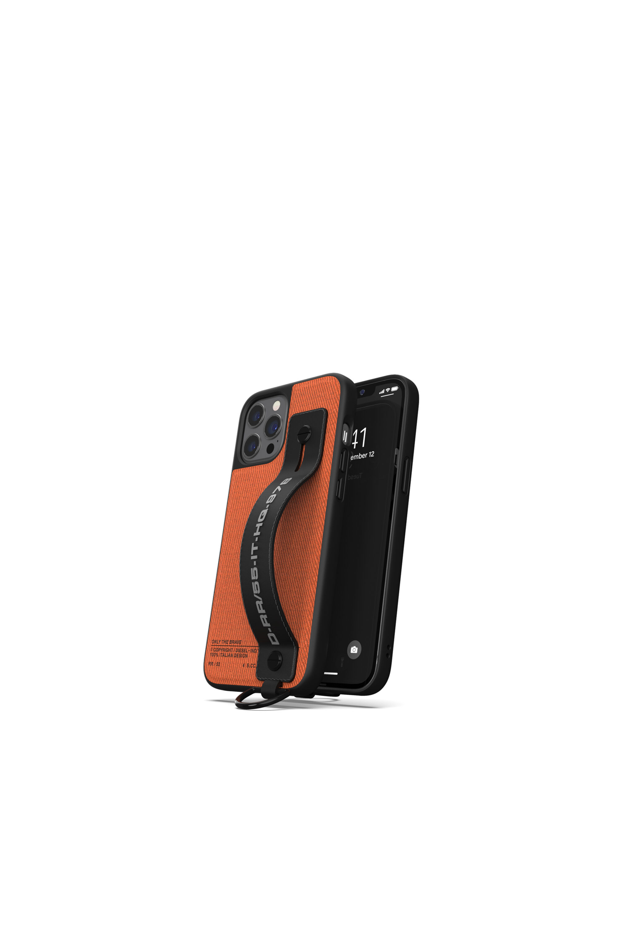 Diesel - 44289  HANDSTRAP CASE, Funda con correa de mano por iPhone 12 Pro Max Unisex in Naranja - 3