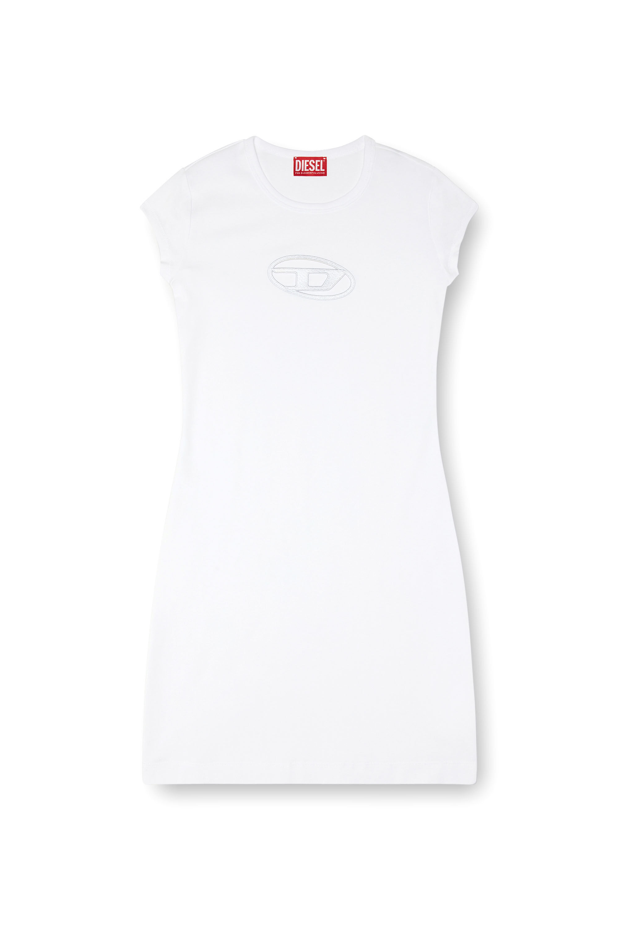 D-ANGIEL Woman: Short dress cut-out D logo | White | Diesel