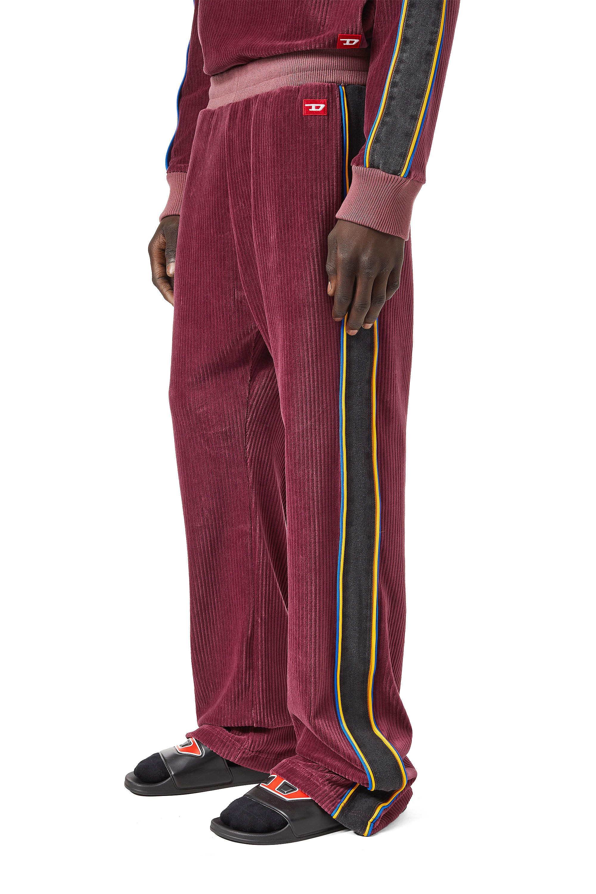 P MEYERLY Man Velour sweatpants with denim bands Diesel