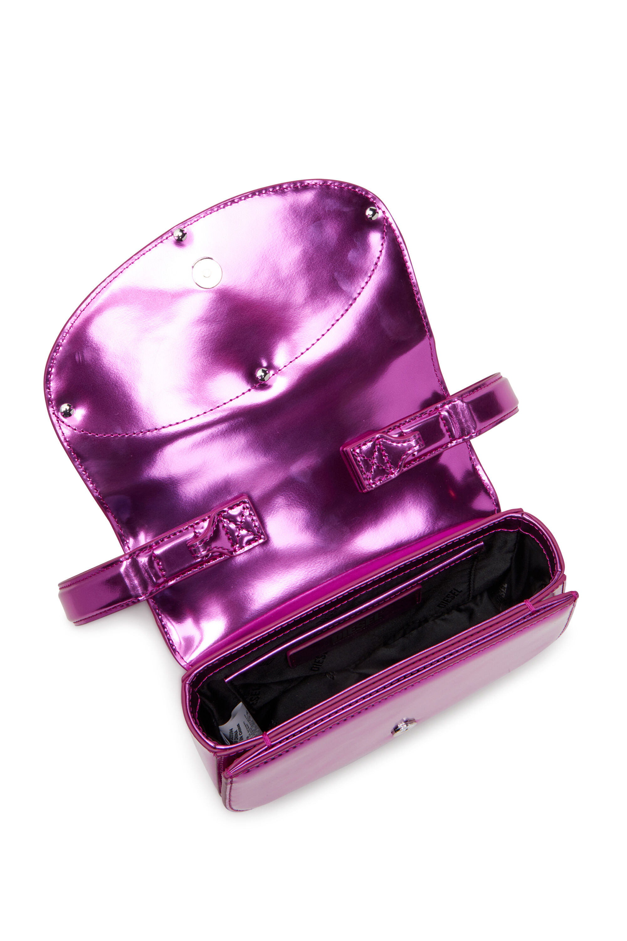 バッグ diesel leather shoulder bag black pink 1DR Woman: Fashion Show bicolour leather shoulder bag | Diesel