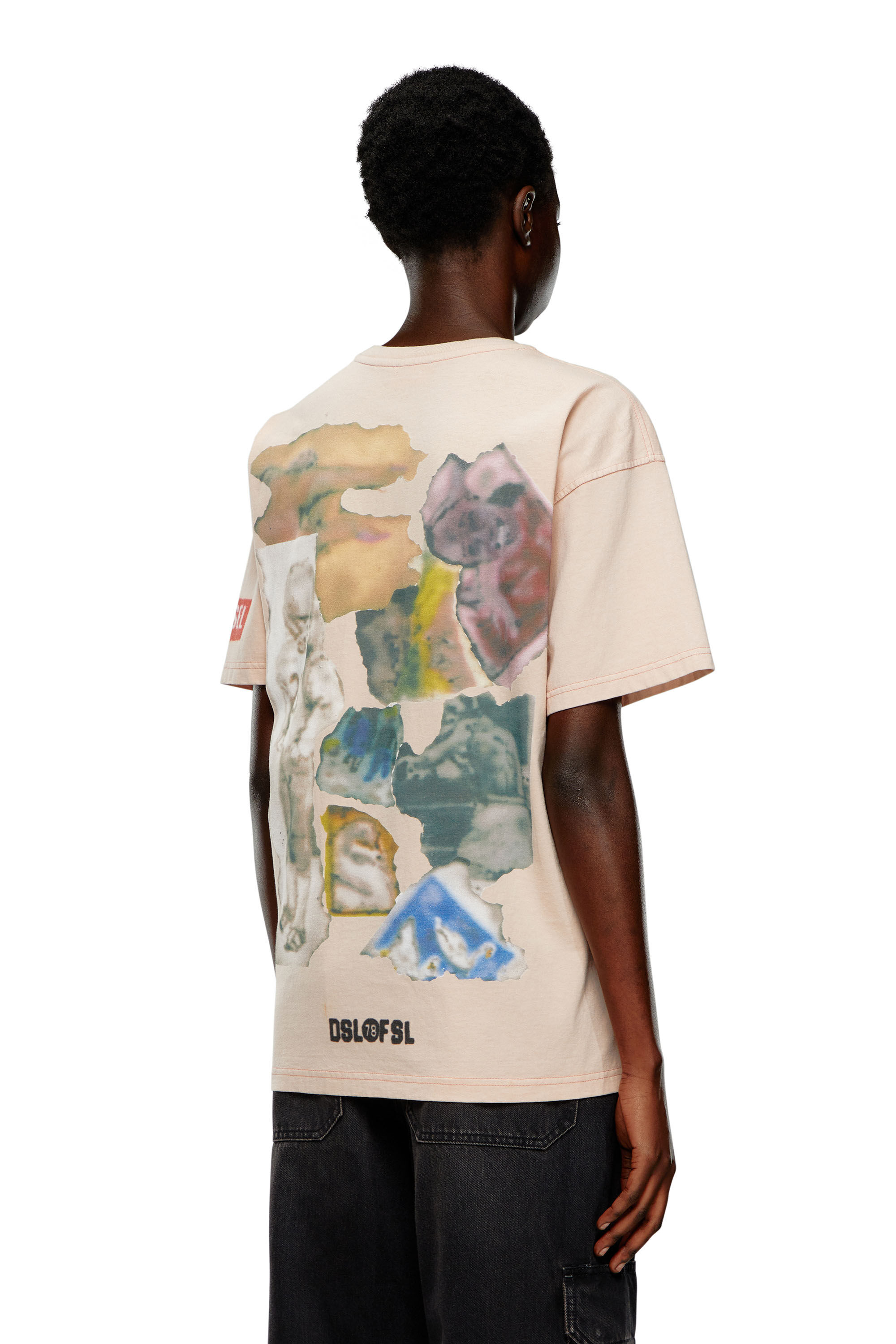 tシャツ MAKE YOUR MARK BACK PRINT TEE レディース ガールプリント＆刺繍Tシャツ(M ダークグレー): トップス