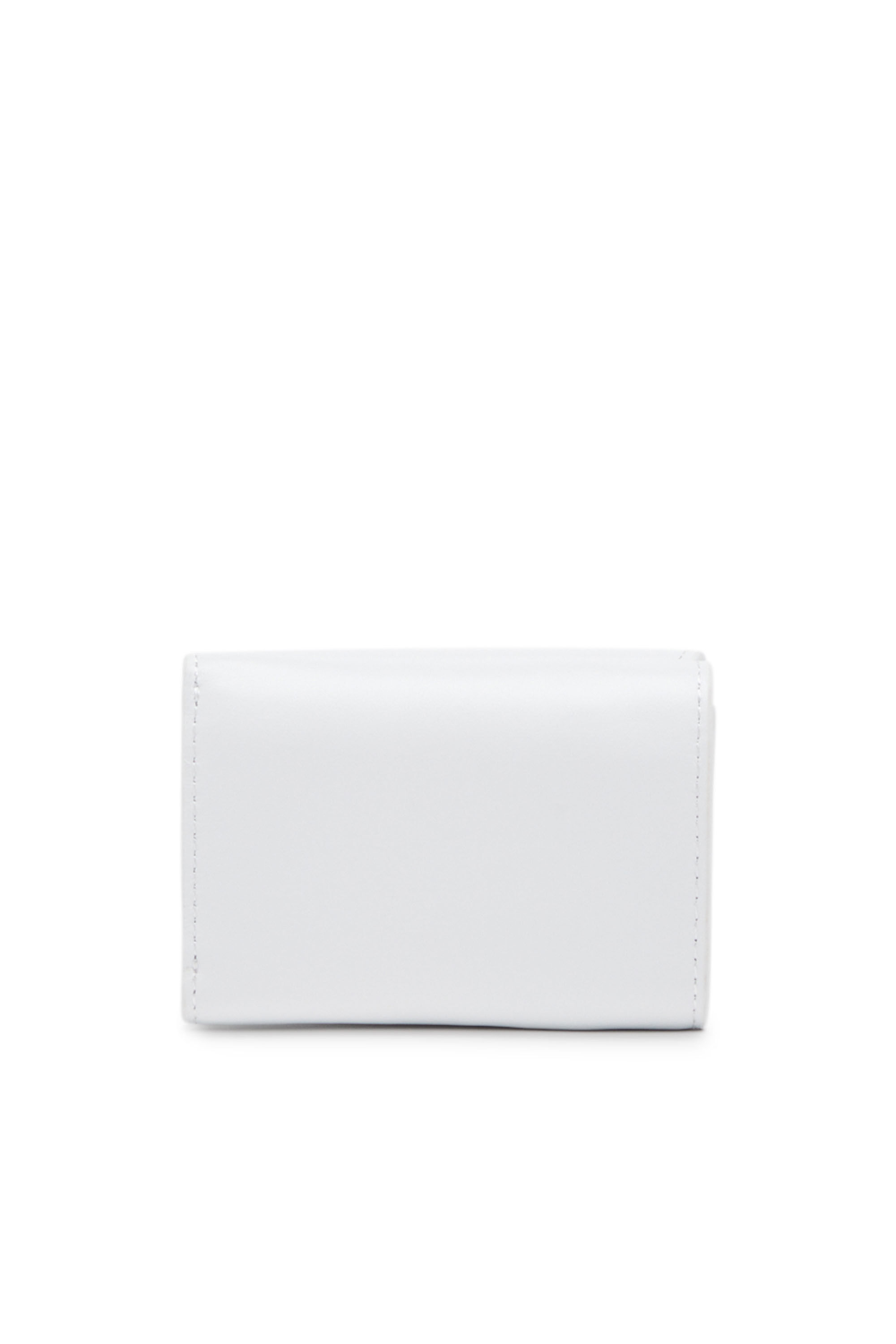 Diesel - LORETTINA, Woman's Leather tri-fold wallet with logo plaque in White - 2