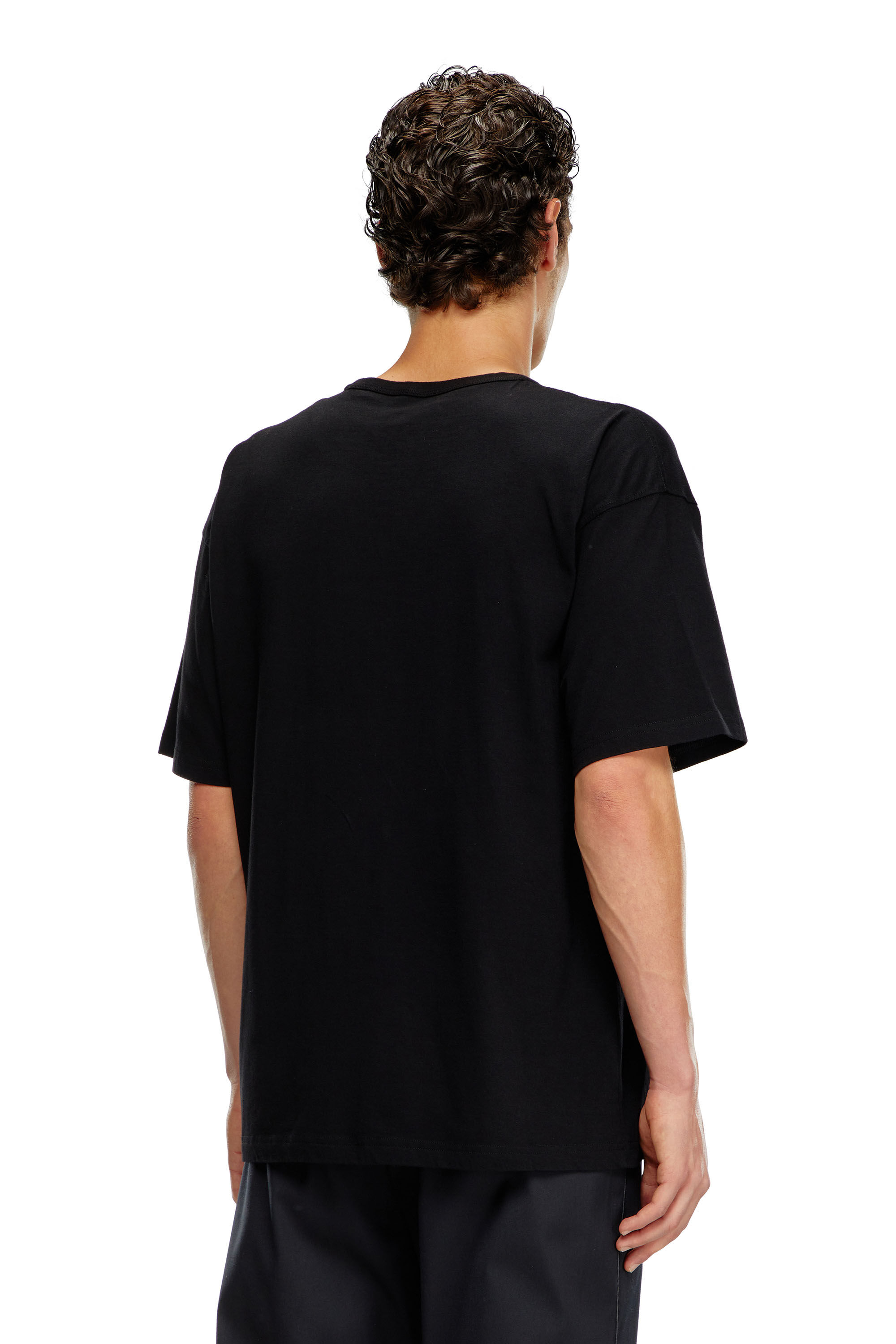 Diesel - T-BOXT-Q16, Man's Long-sleeve T-shirt with printed patch in Black - 4