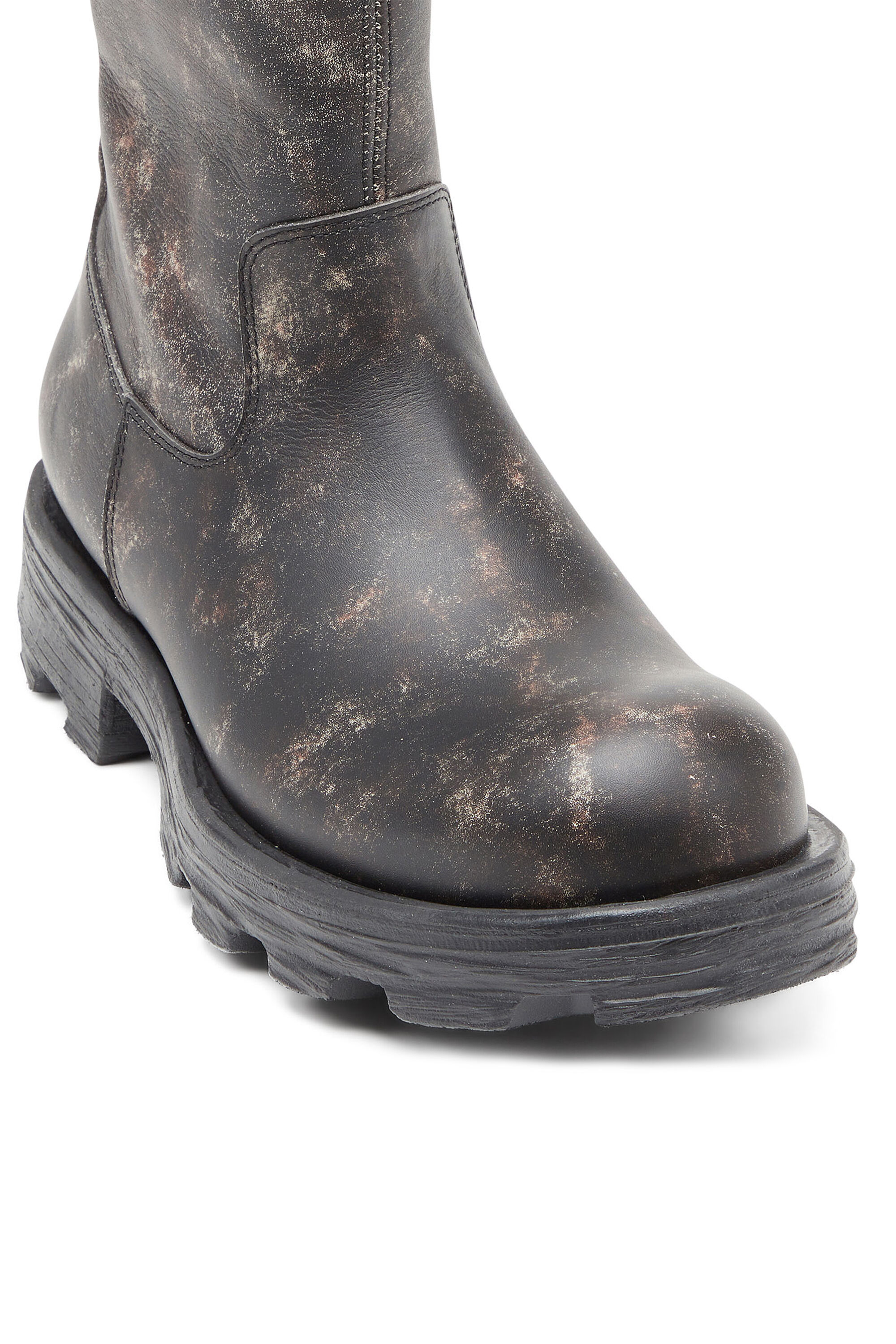 Diesel - D-HAMMER HB D W, D-Hammer-Botas a la rodilla en cuero desgastado Mujer in Marrón - 4