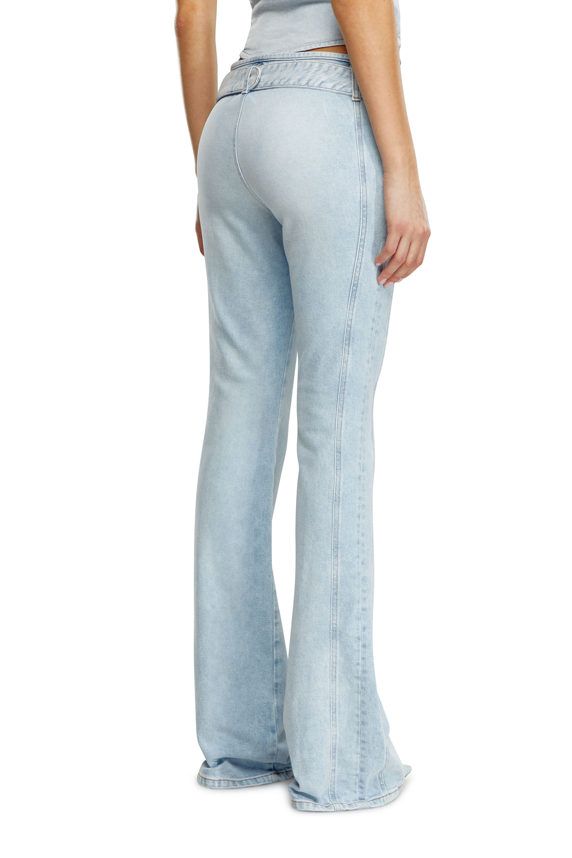 パンツ DIESEL Women Straight Pants A16489007Y501 Blue Diesel KEATE Women Blue Stretch Regular Straight Fit Jeans