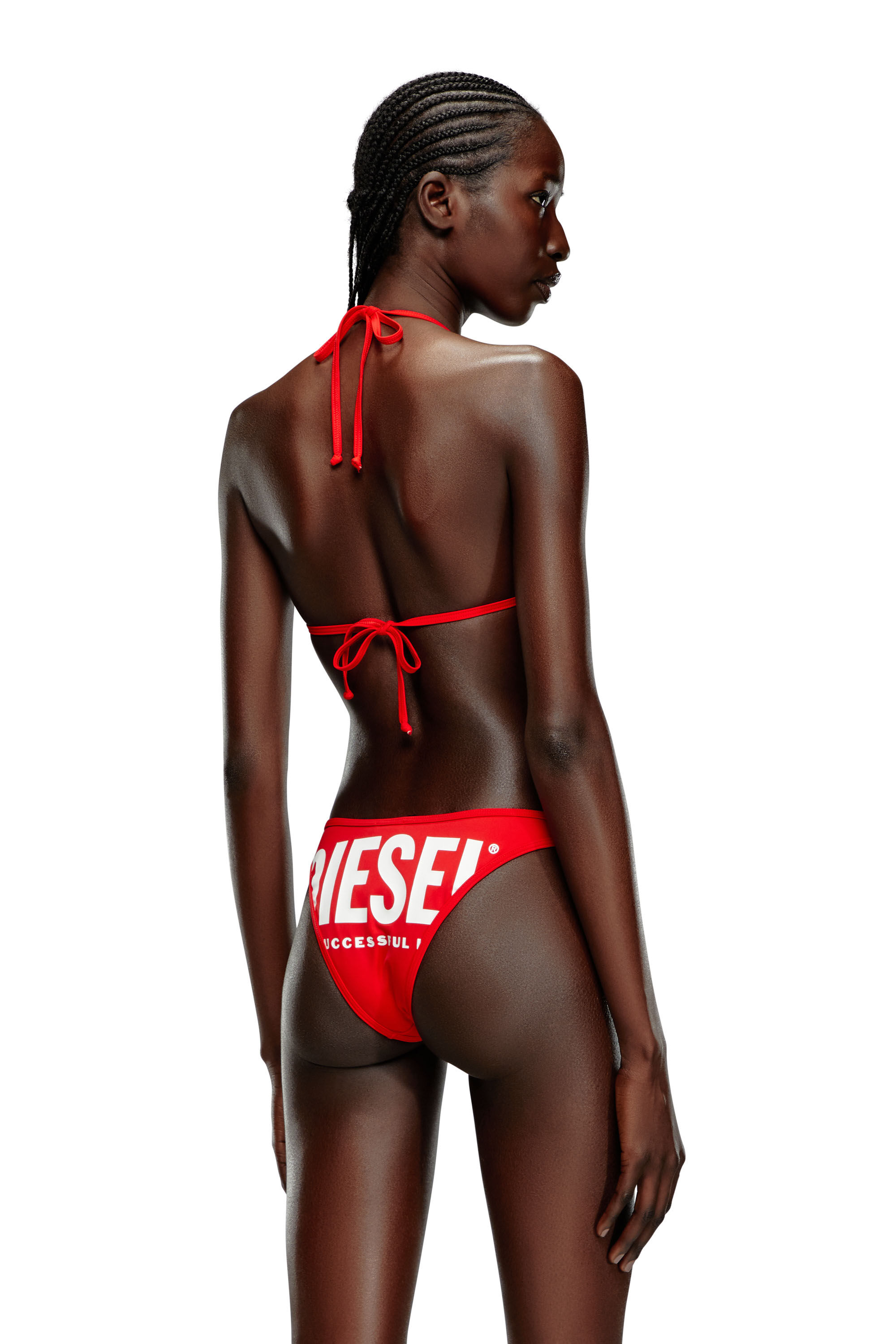 Women s Bikini bottoms with oversized logo Red Diesel