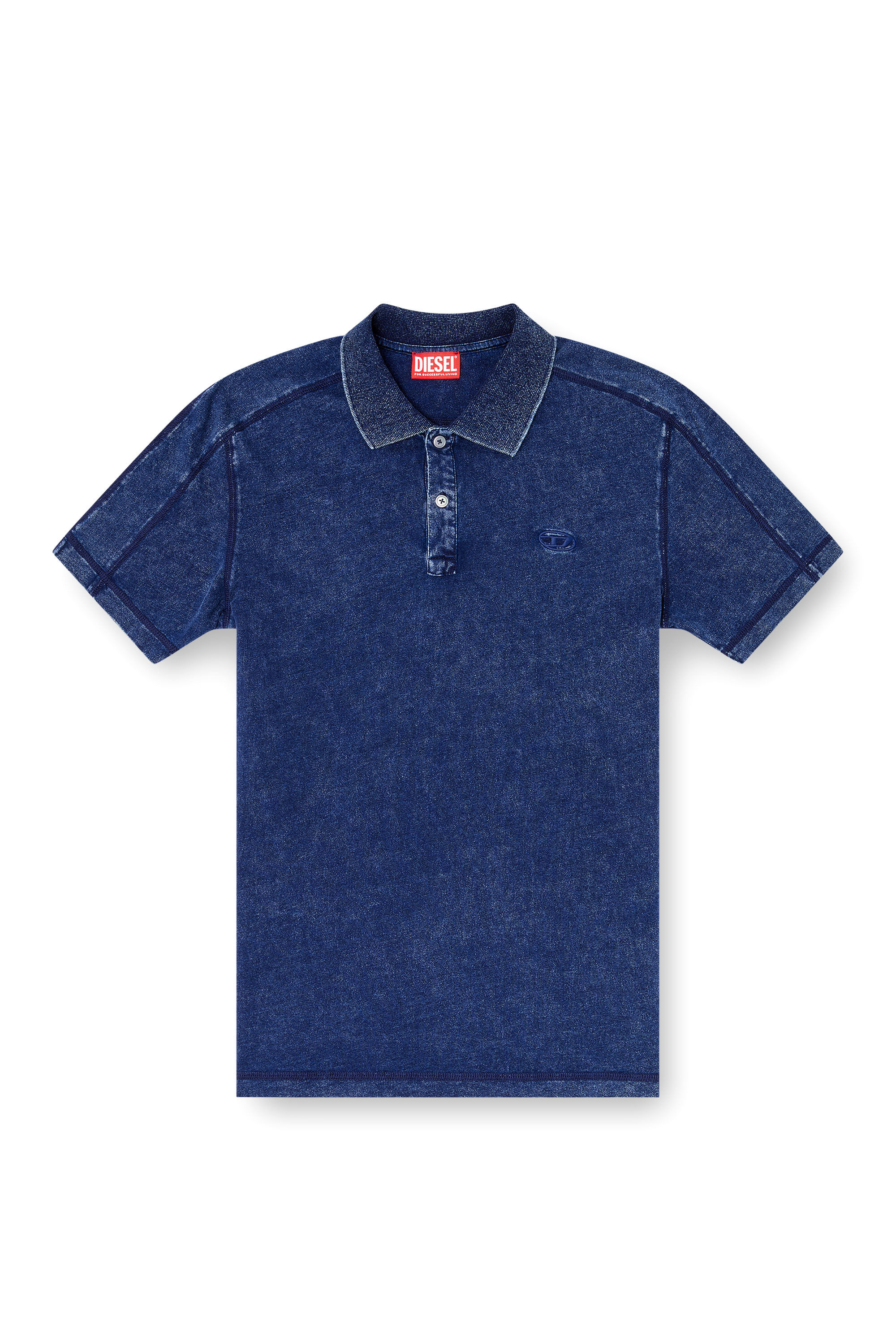 Men's Denim-look polo shirt | Blue | Diesel