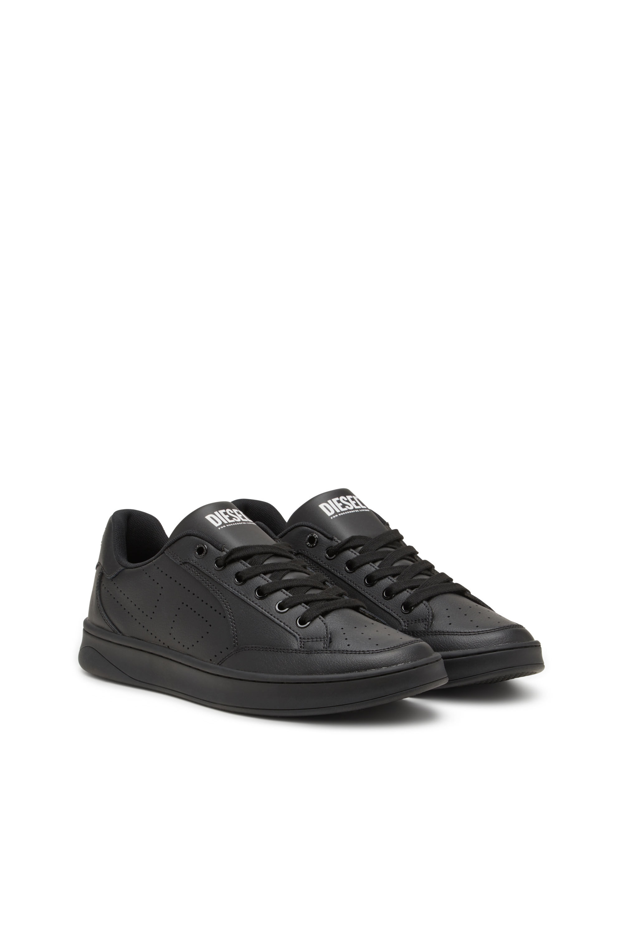 Men's S-Dakota-Leather sneakers with perforated logo | Black