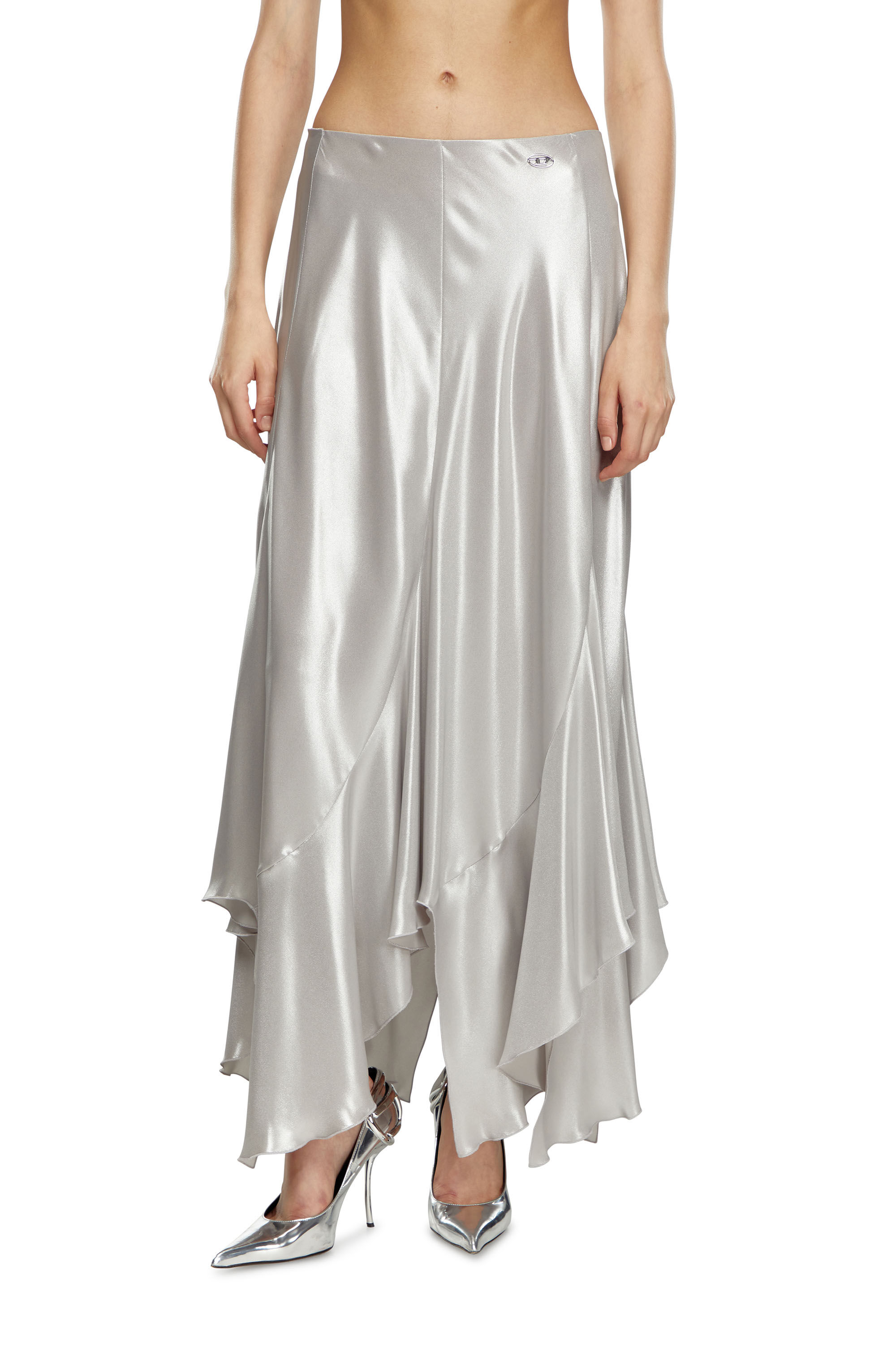 Silver metallic long skirt hotsell