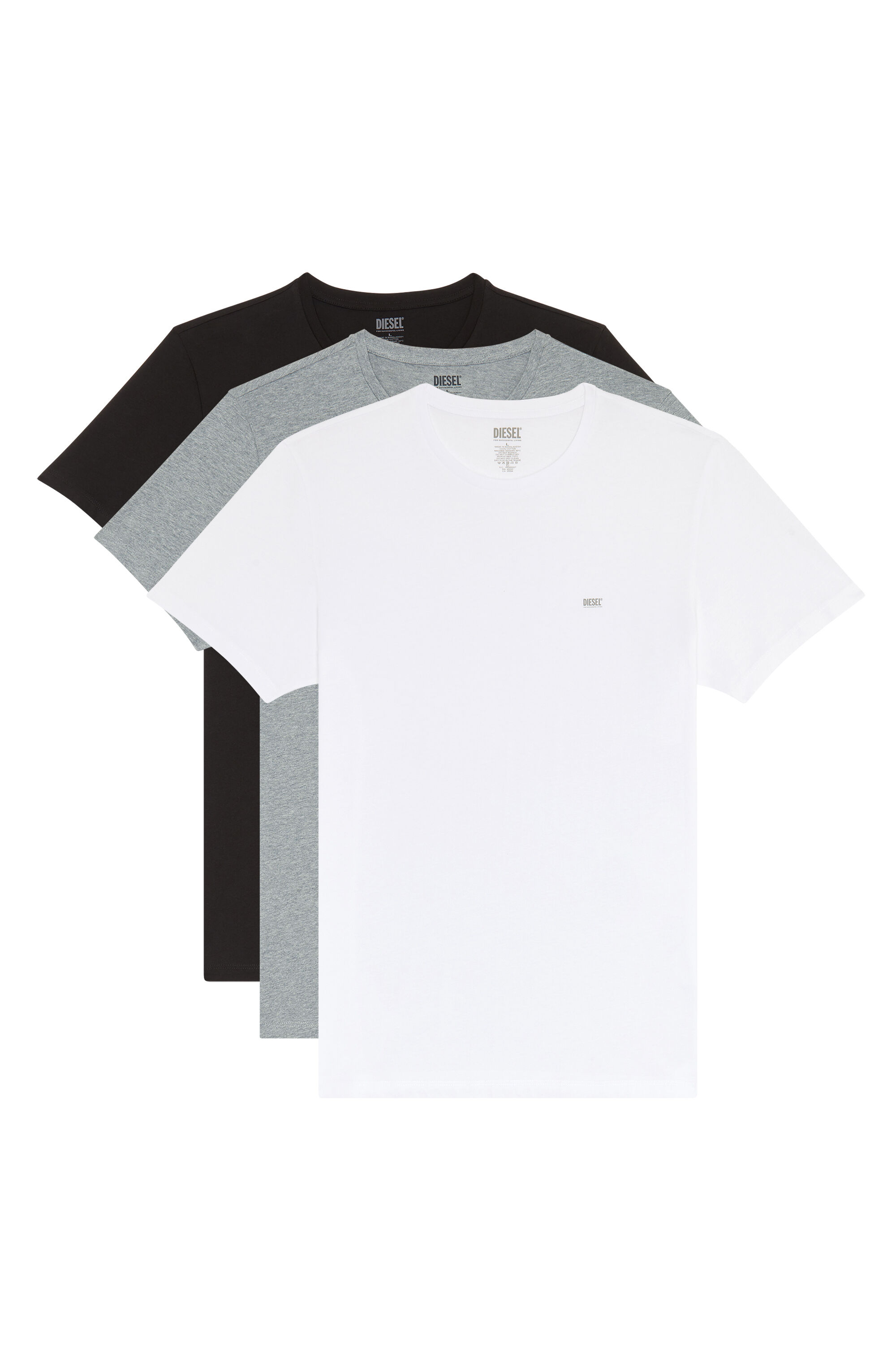 Men s Three pack crew neck T shirts Multicolor Diesel