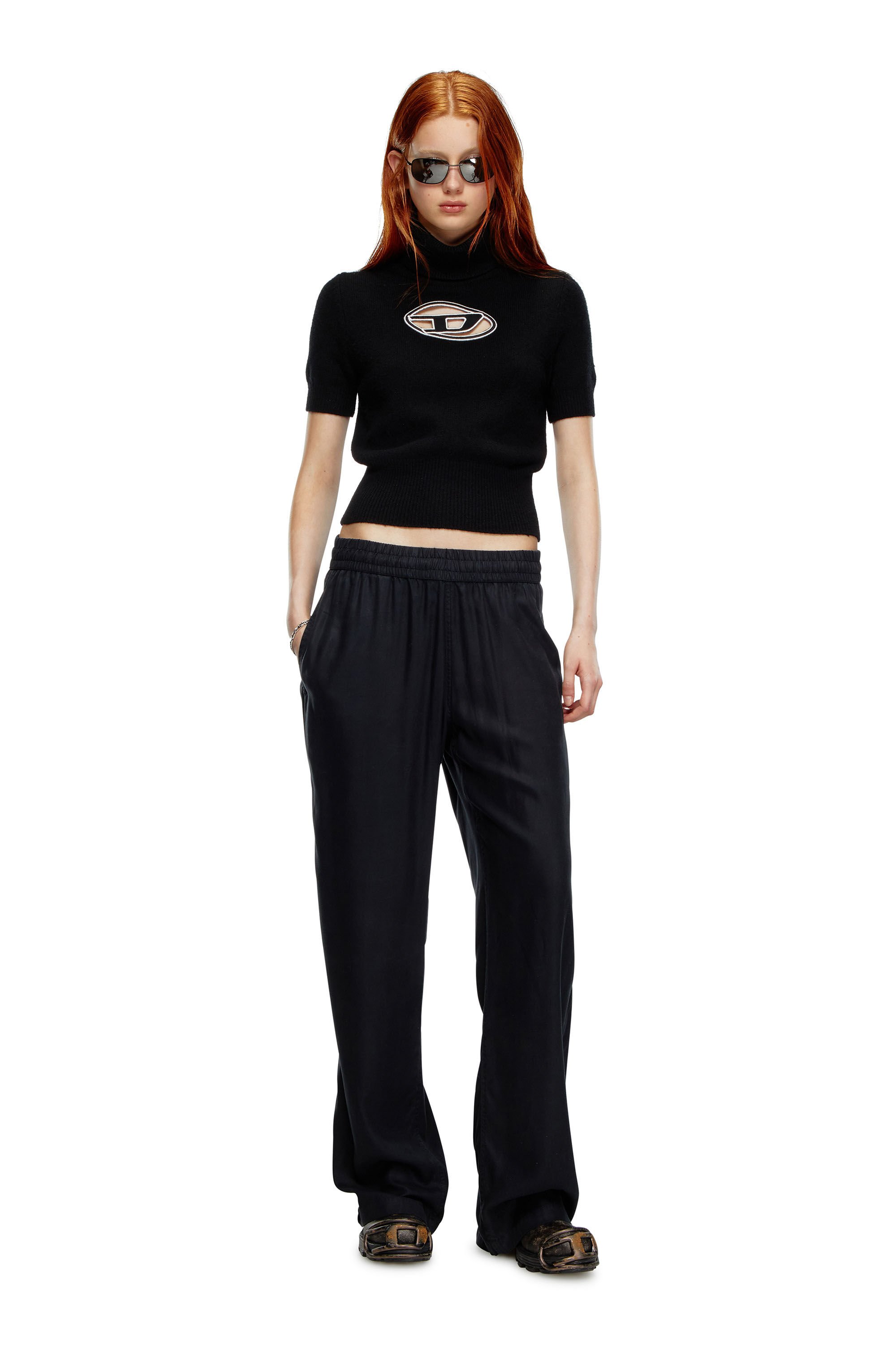 M-ARGARET Woman: Short-sleeve jumper with cut-out logo | Diesel