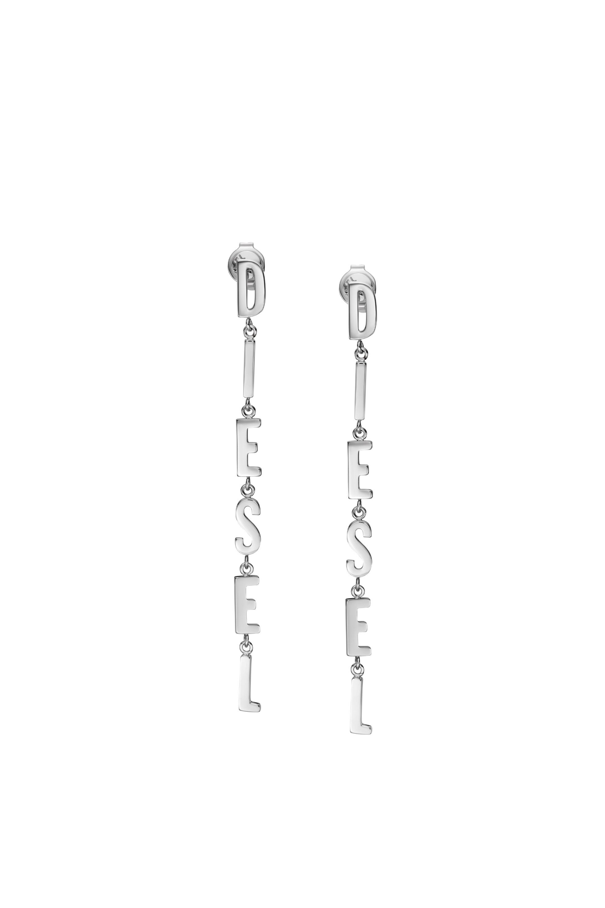 ☆DIESEL☆ Single D logo earrings DX1538040 Women's Stainless steel stud earring | Silver | Diesel