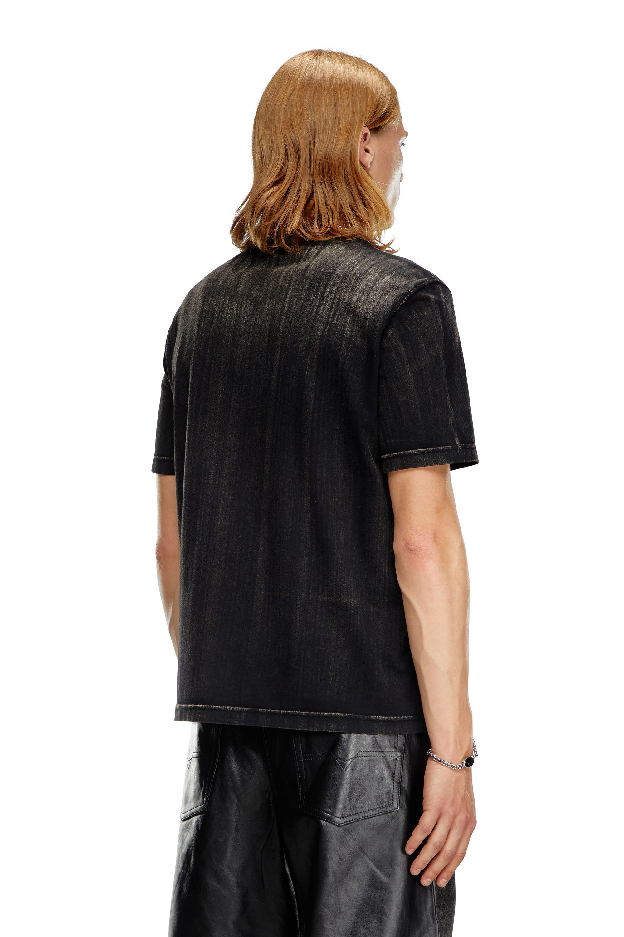 Diesel - T-ADJUST-K8, Camiseta con desteñido a pinceladas Hombre in Negro - 4