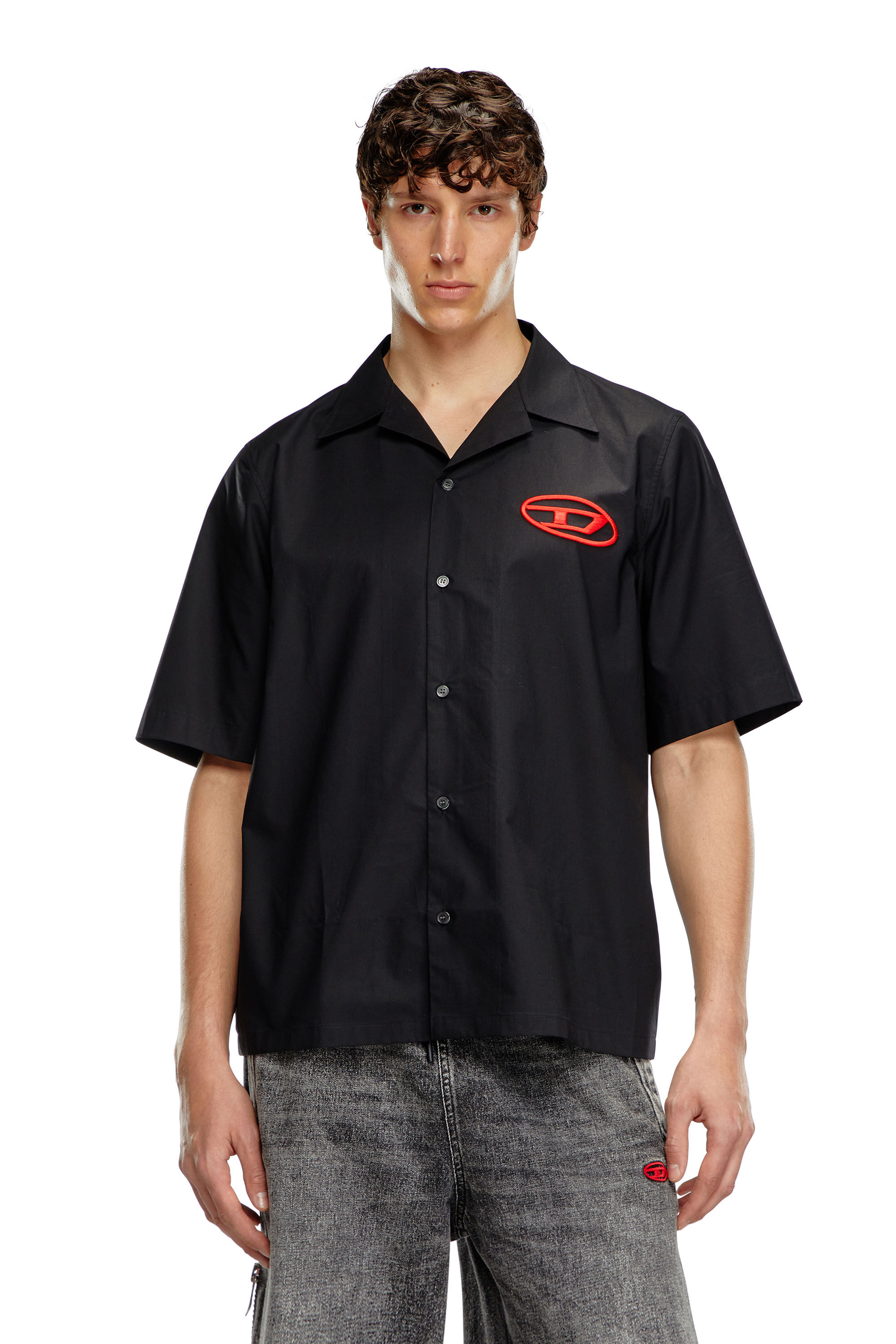 Diesel - S-MAC-C, Hombre Camisa de bolos con logotipo bordado in Negro - Image 3