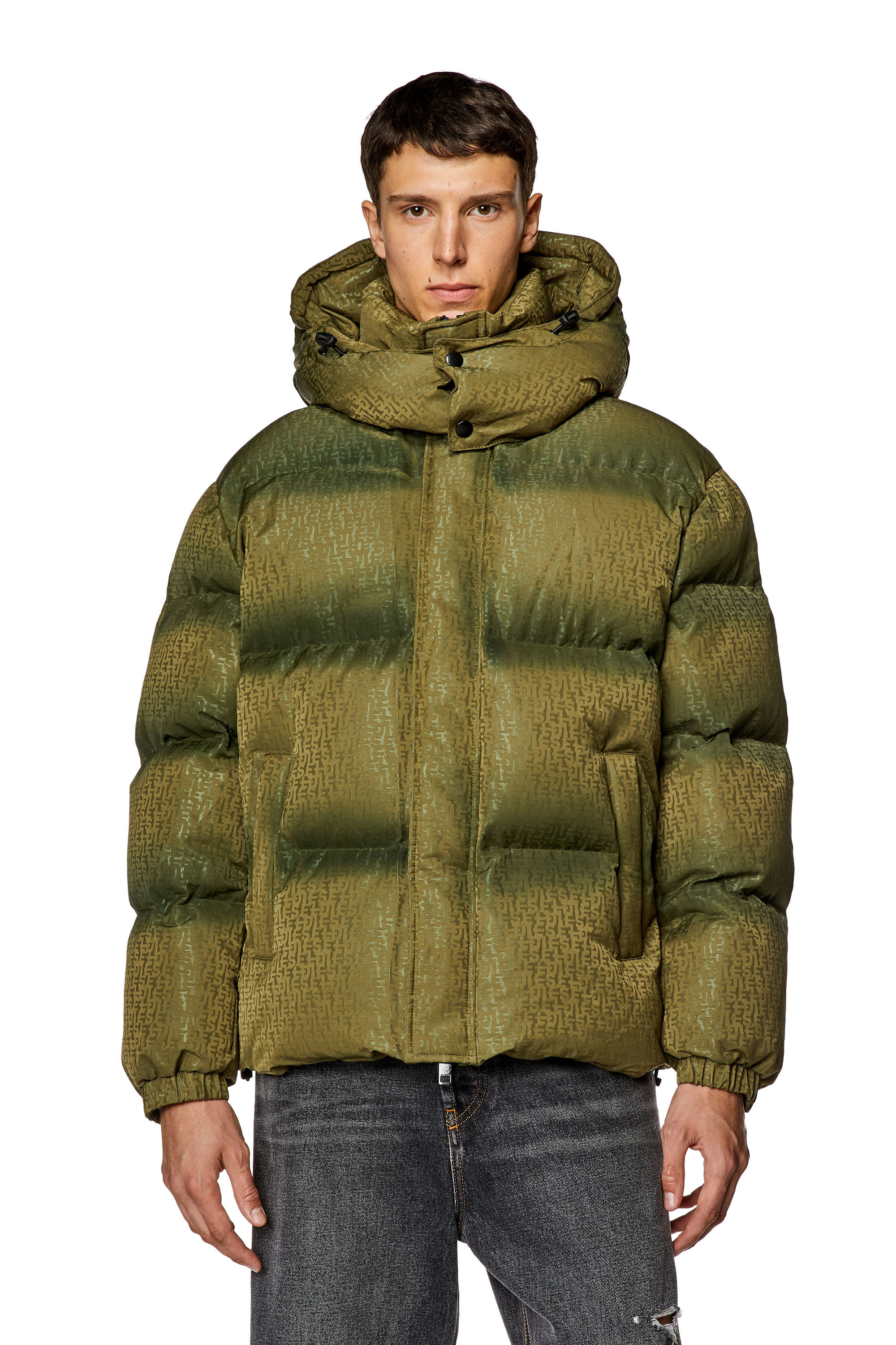 【数量限定】旧モデル在庫処分セールを開催します！ motif monogram with jacket Puffer Men's | Diesel | Green ジャケット・アウター