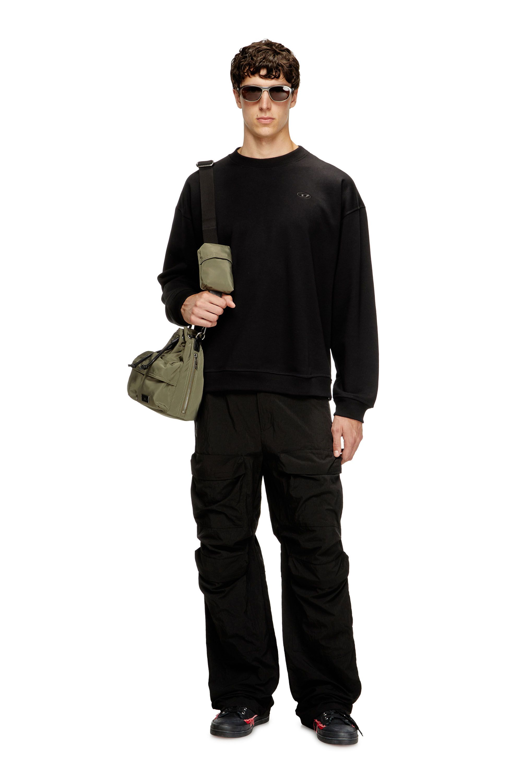 Men's Sweatshirt with Oval D logo | Black | Diesel