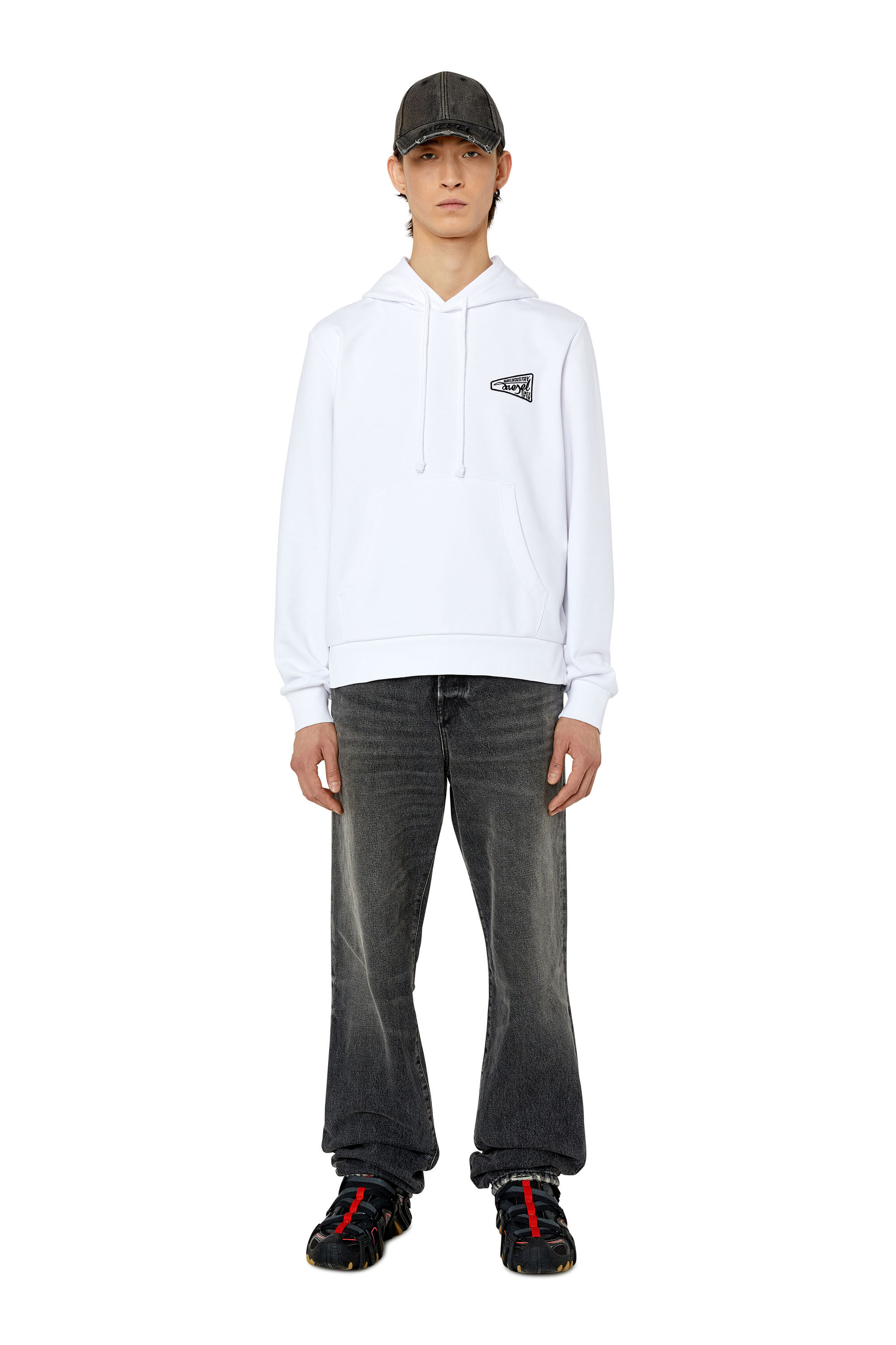 S-GINN-HOOD-K31 Man: Hoodie with Diesel Industry patch | Diesel
