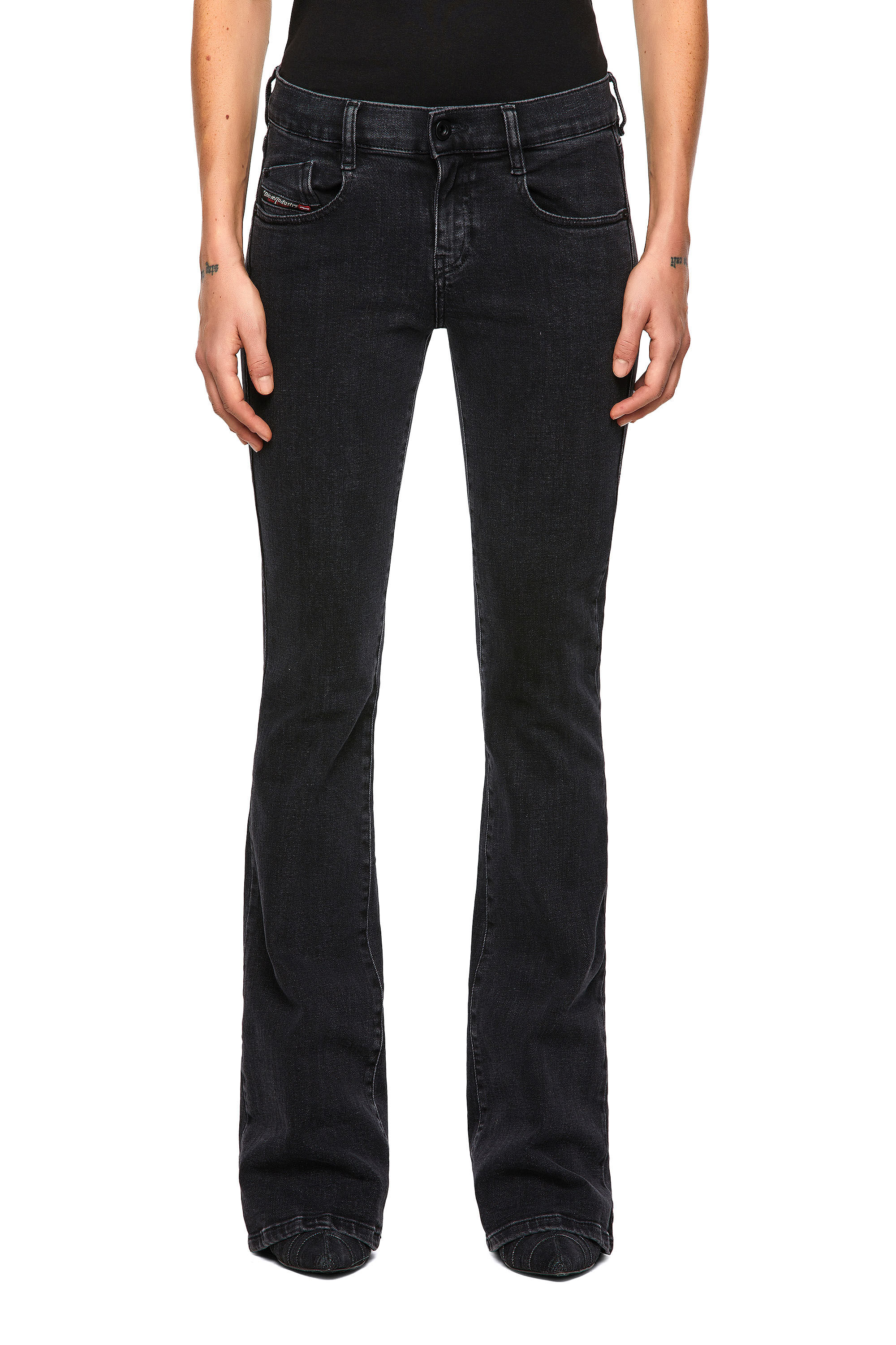 D EBBEY 0870G Women Bootcut and Flare Black Dark grey Jeans Diesel