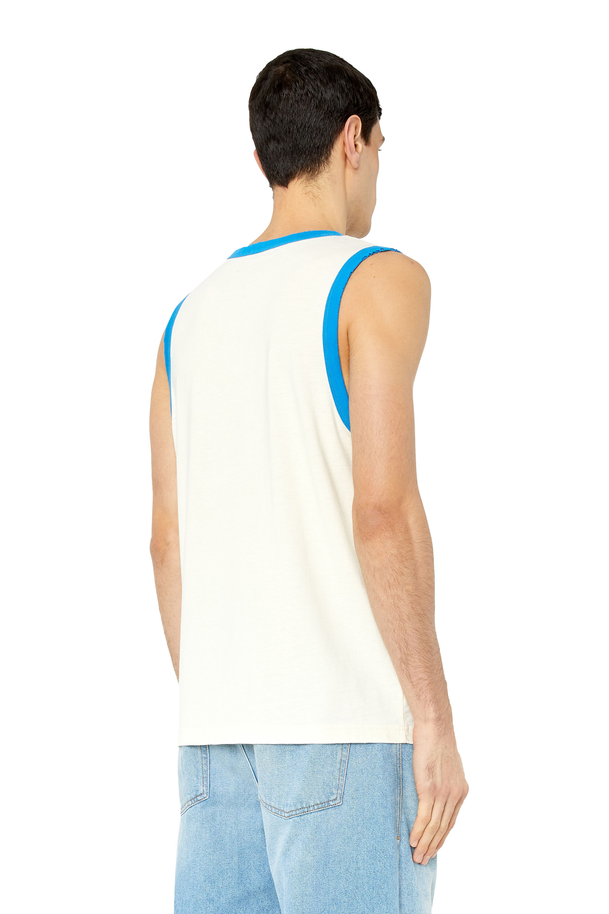 Diesel - T-HOPPY, Man's Tank top with hand-stencilled print in White - 5