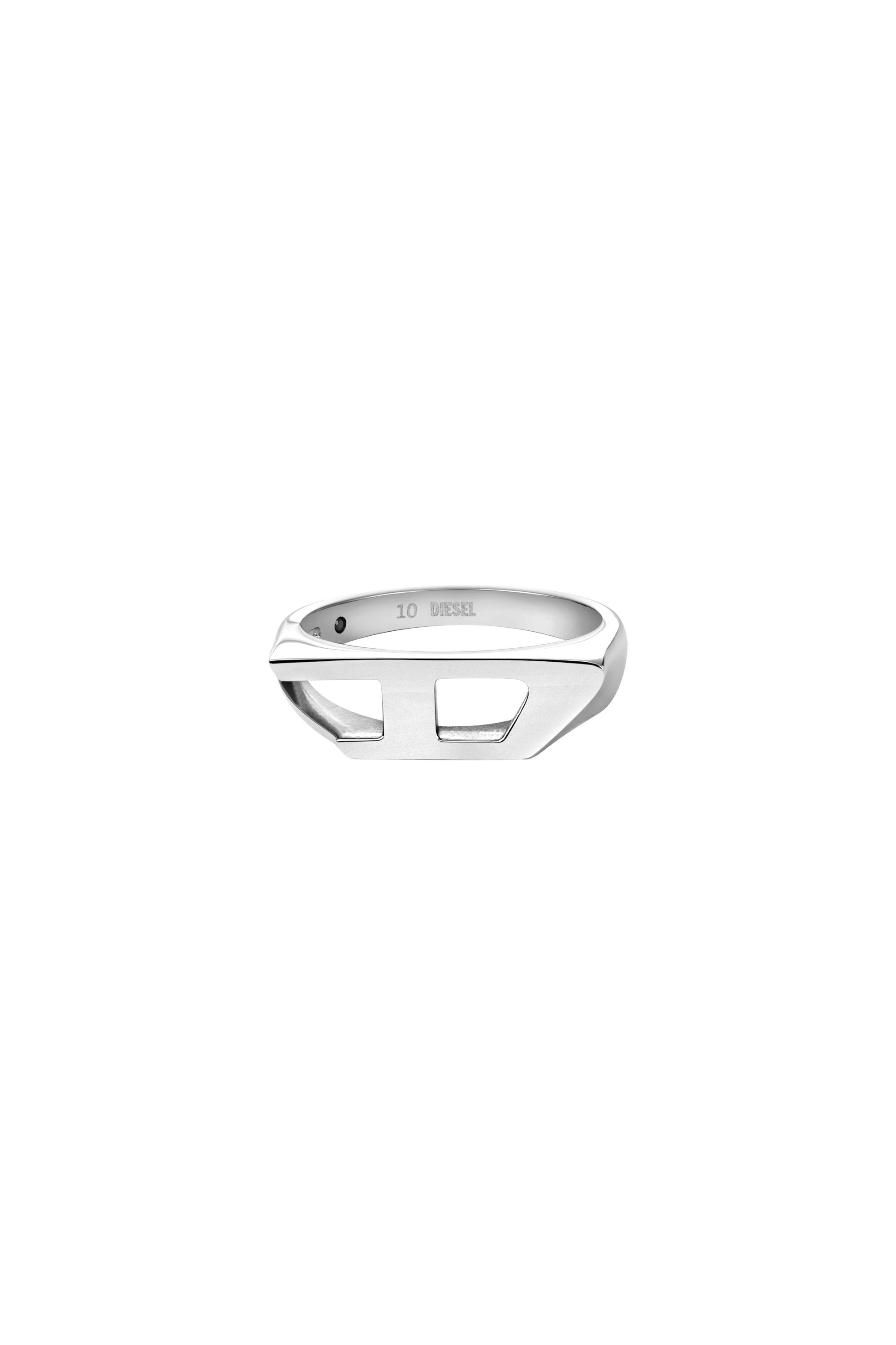 Diesel - DX1638040 JEWELLERY, Anillo sello de acero inoxidable Unisex in Plateado - 2