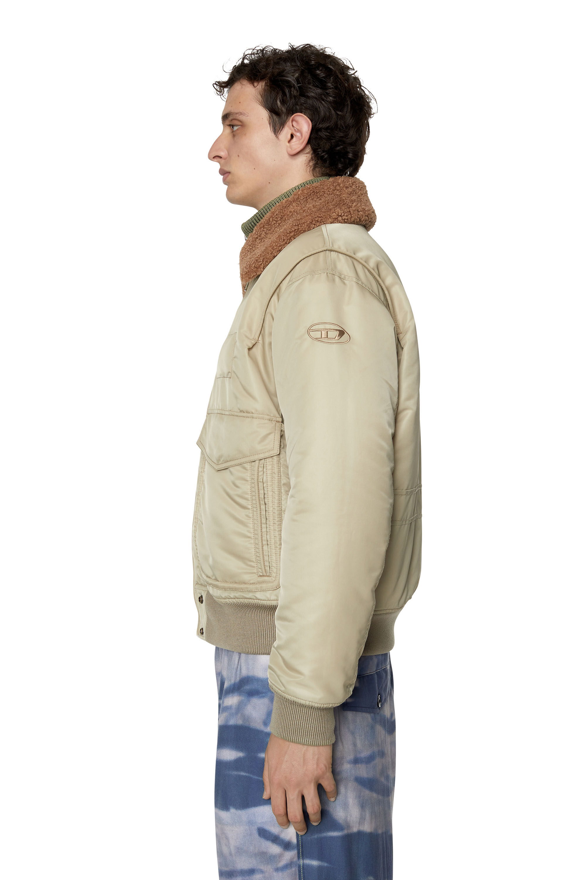 W CARLO NW Man Padded bomber jacket with fuzzy collar Diesel