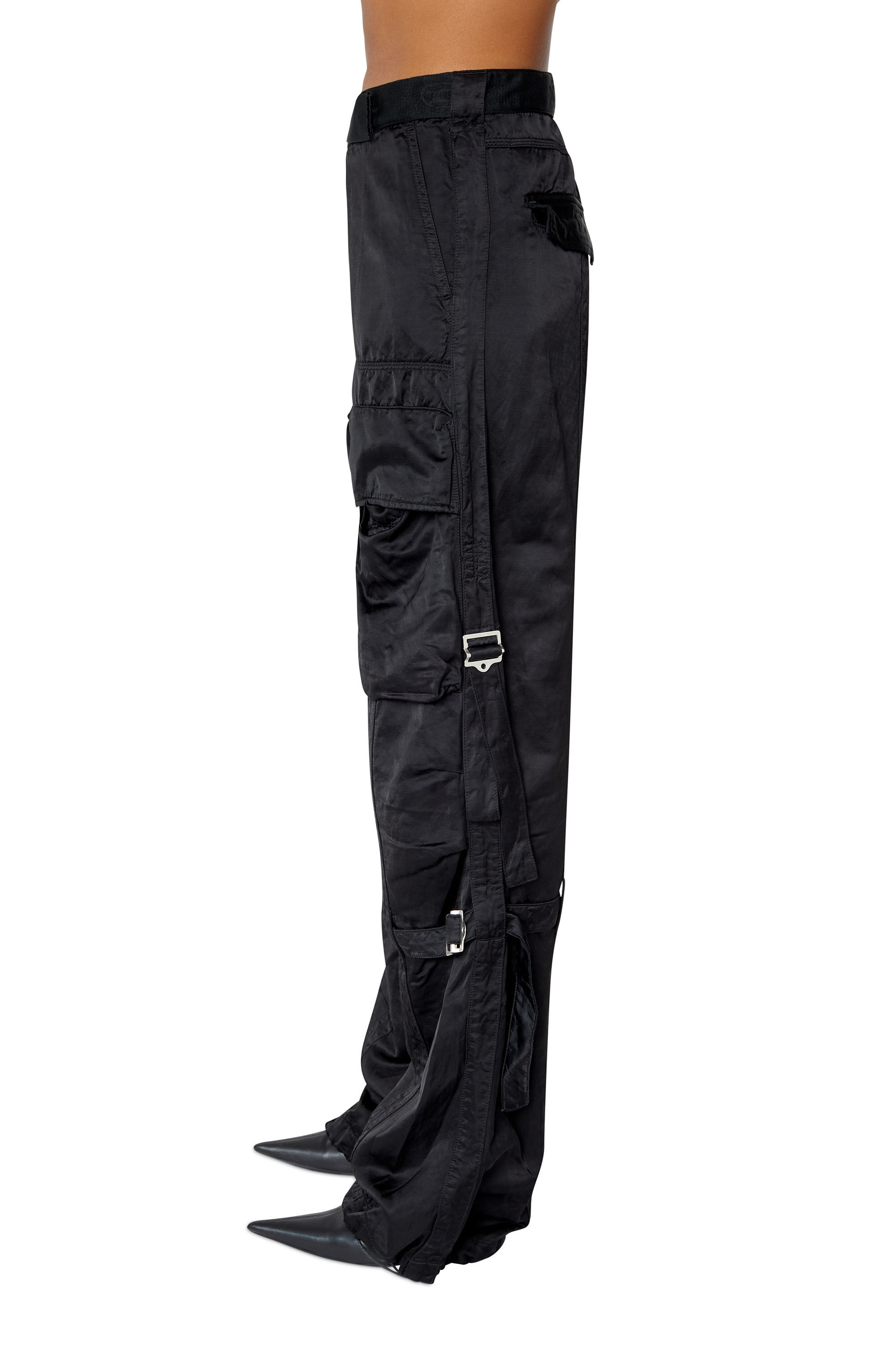 P-MALVAROSA Woman: Cargo pants in stretch satin | Diesel