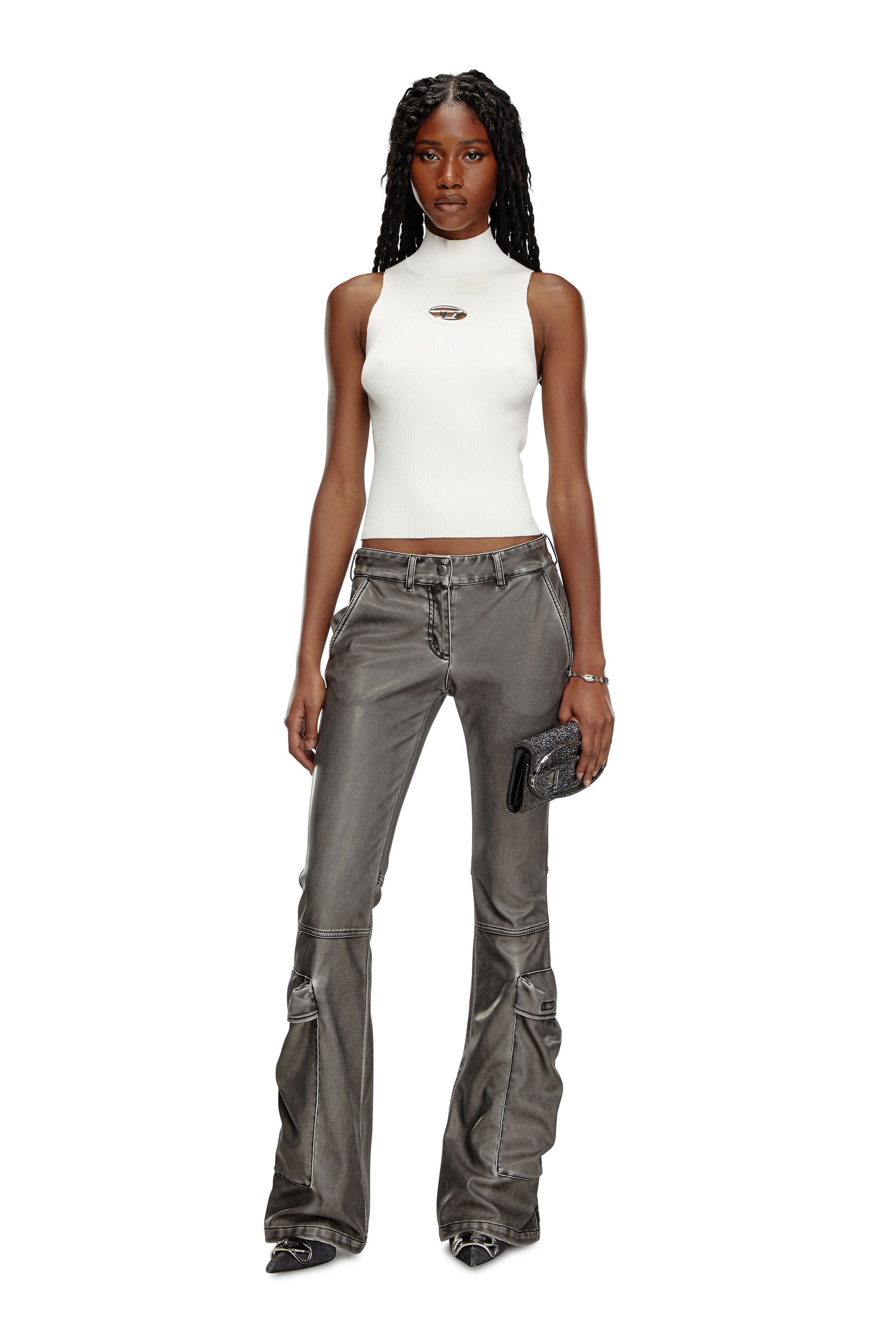 Top blanco cuello alto online