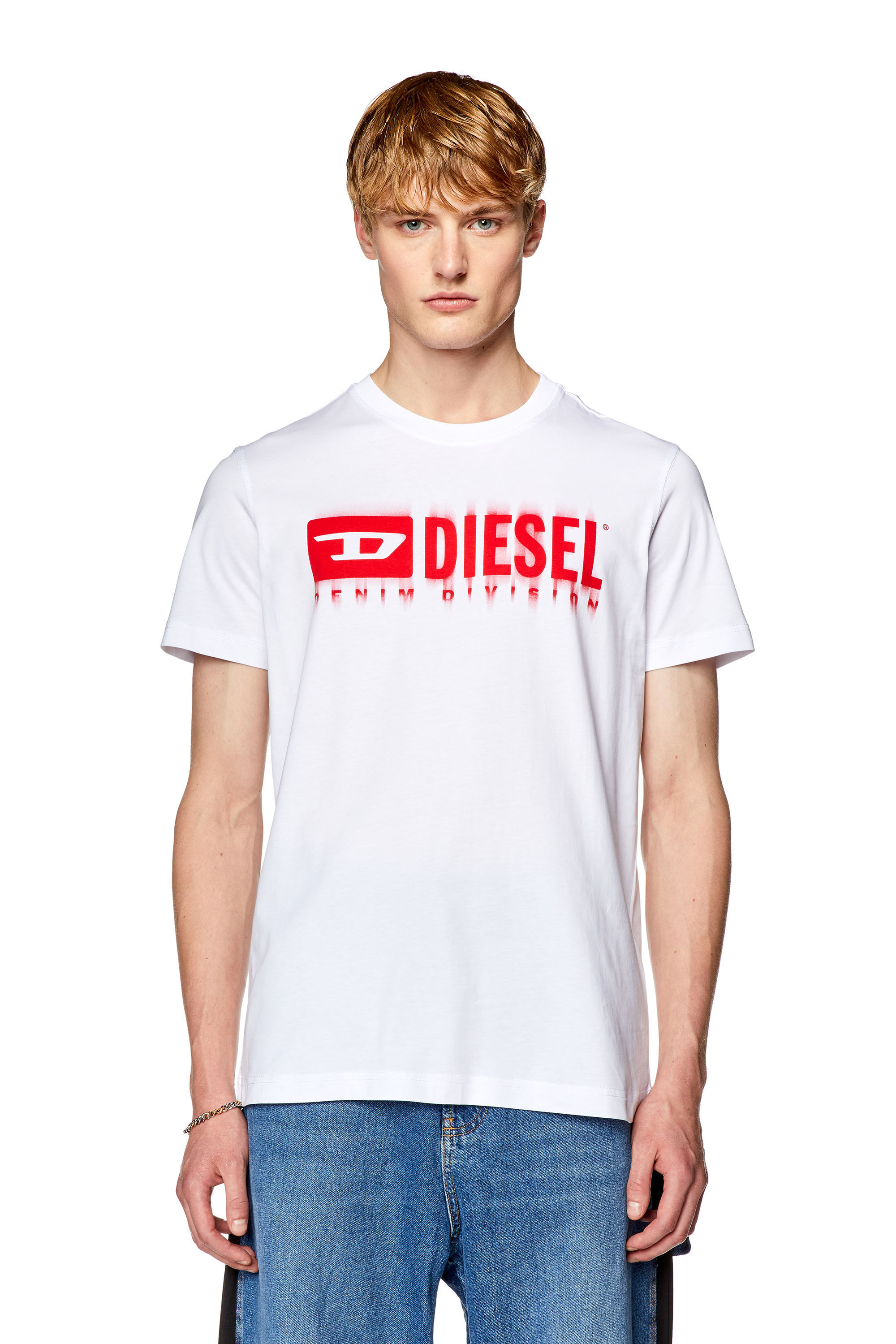 Men's T-shirt with smudged logo print