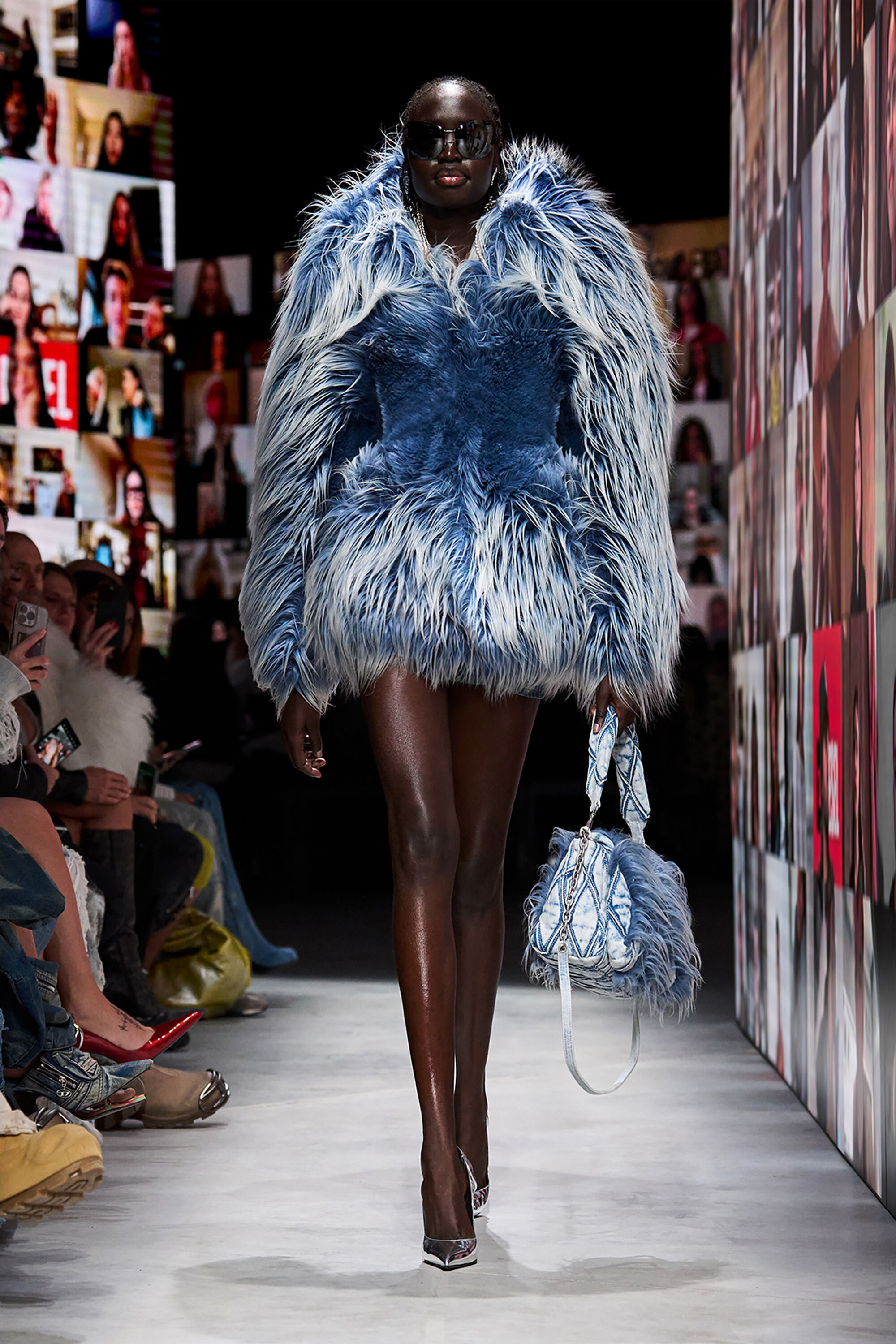 Women's Ombré-hair padded monster coat | Blue | Diesel