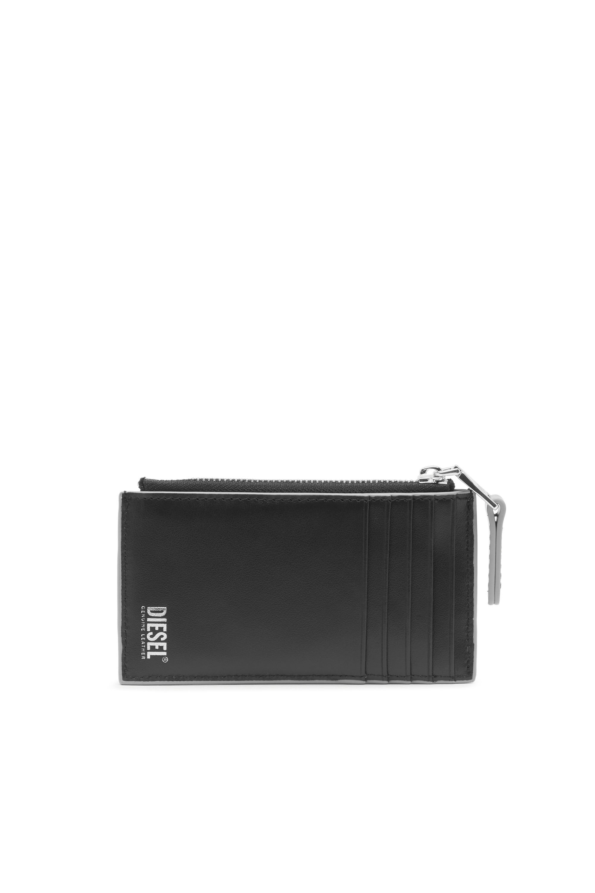 Diesel - CARD HOLDER COIN S, Tarjetero de piel metalizada Mujer in Plateado - 2