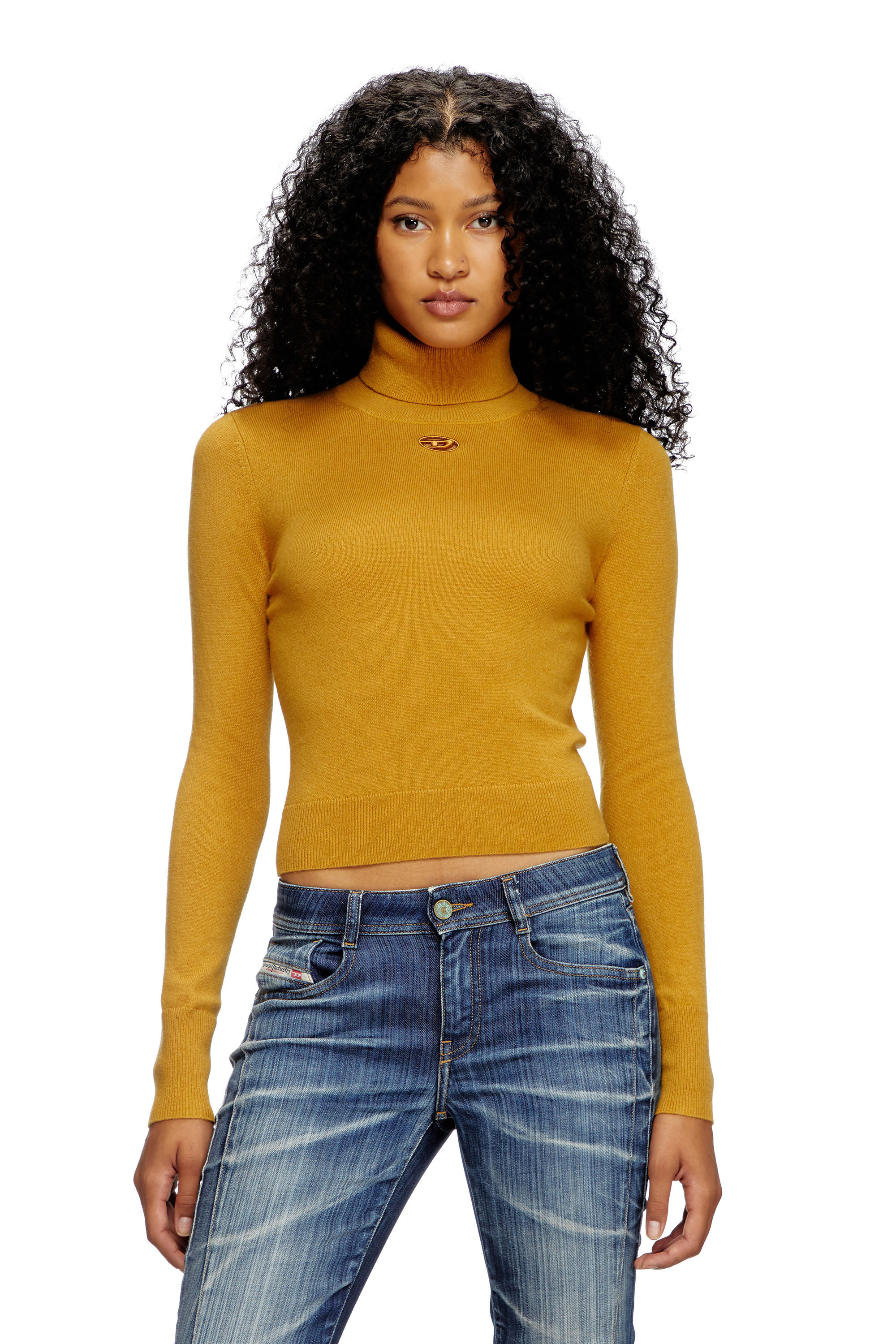 Women's Turtleneck jumper in wool and cashmere | Brown | Diesel
