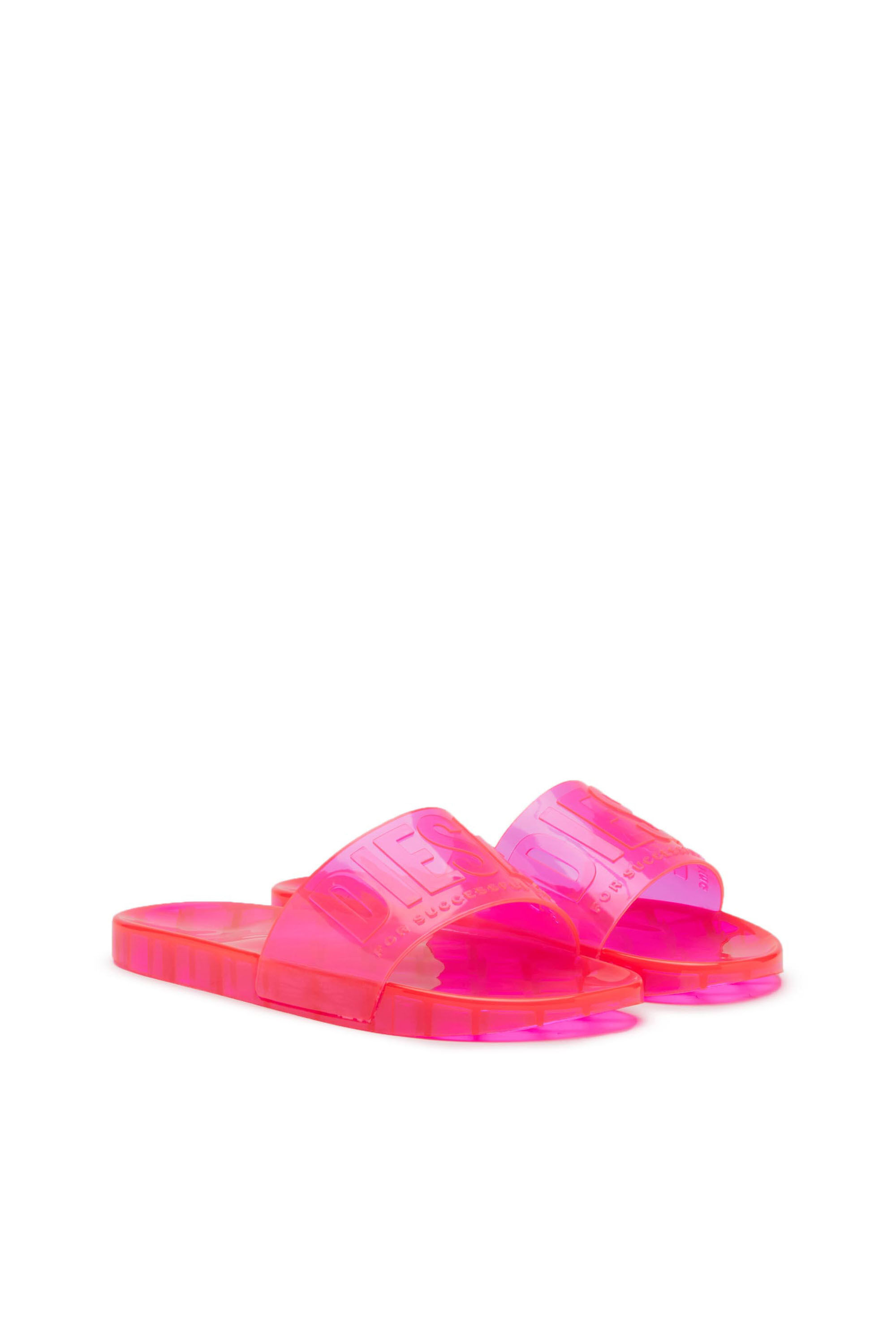 Neon clear slides on sale