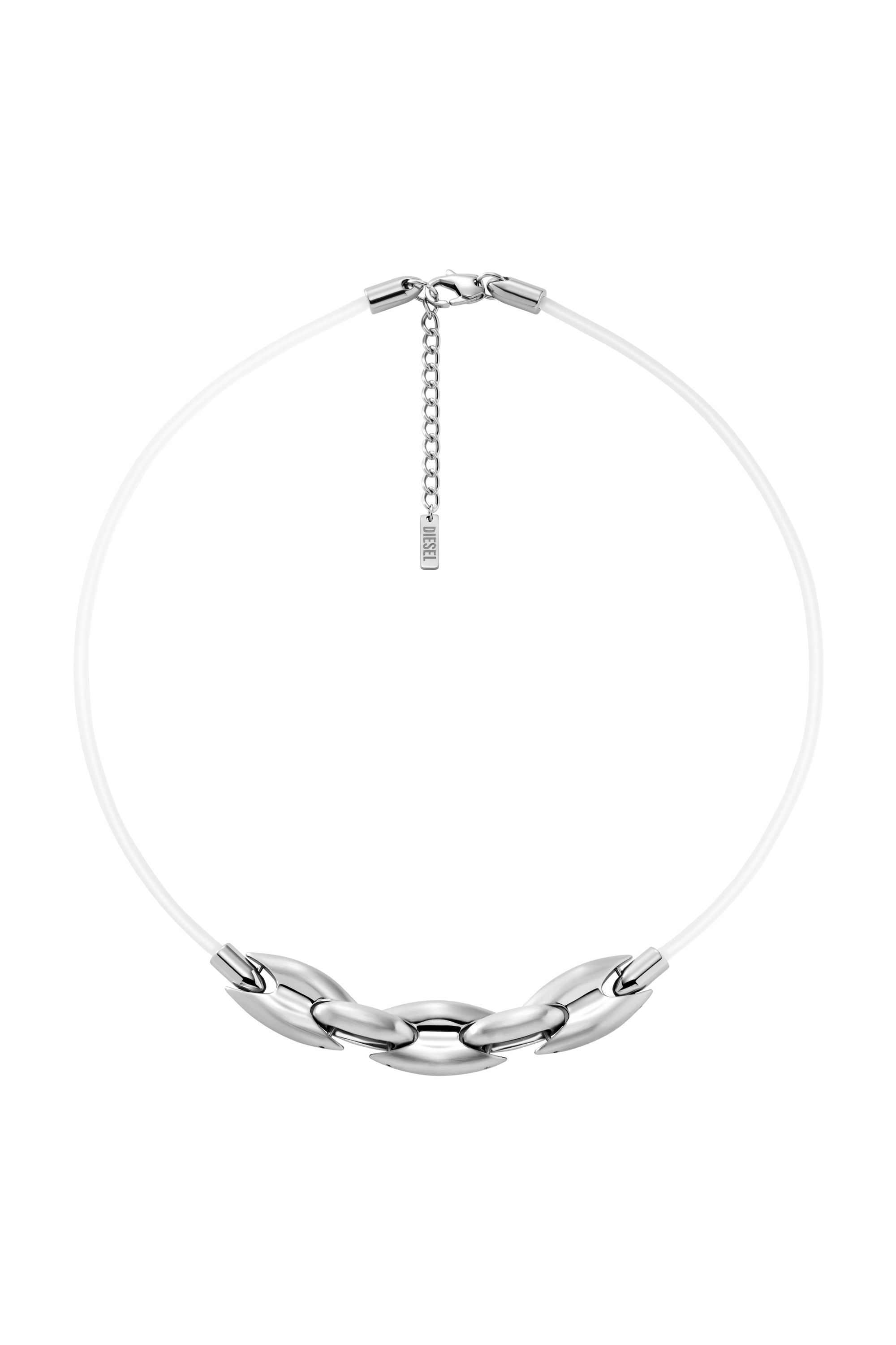 Diesel - DX1615040, Unisex's Stainless Steel and Silicone Metamorph Chain Necklace in Silver - 1
