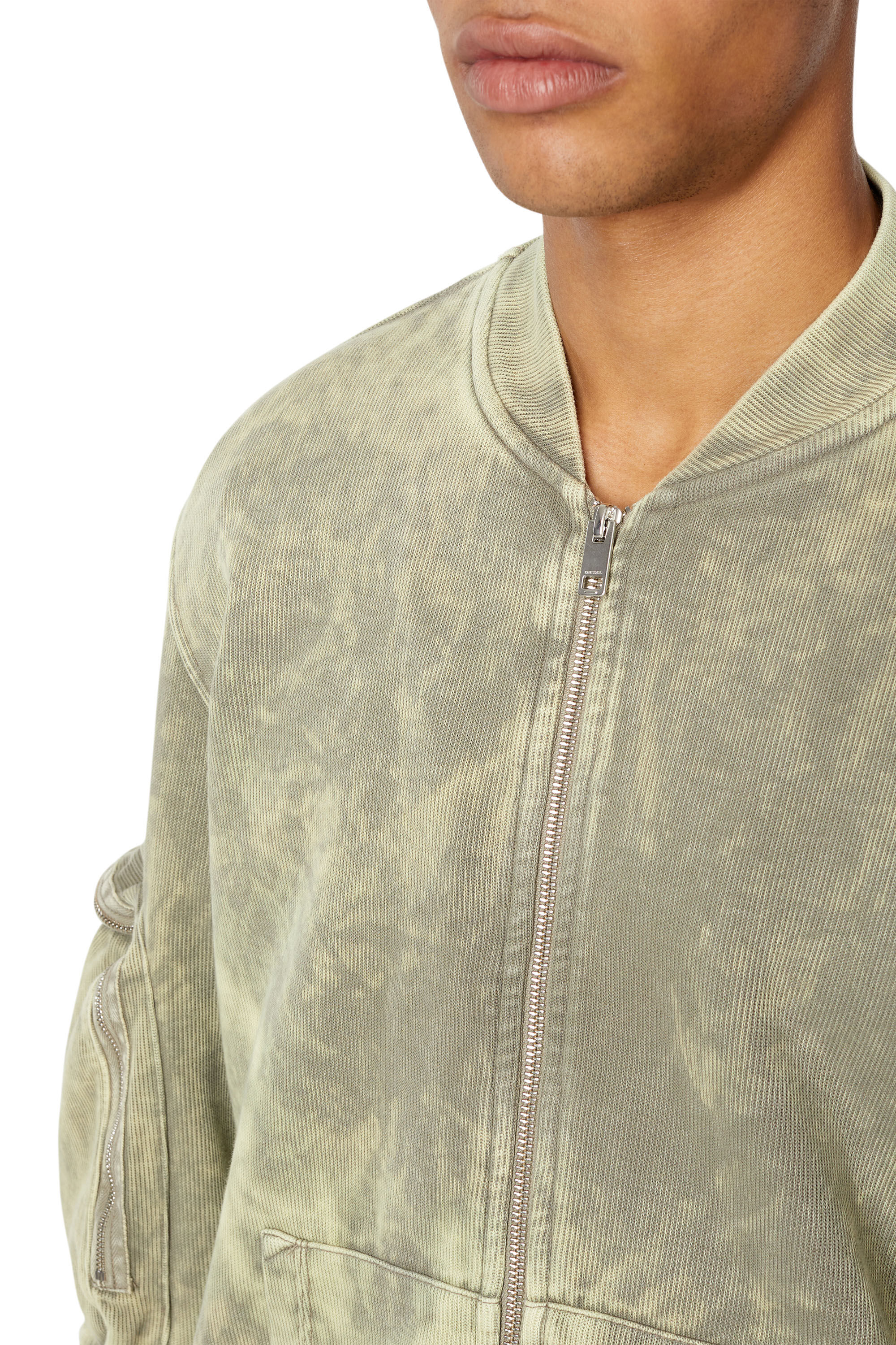 S-GINNET Man: Sweat jacket in treated ribbed cotton | Diesel