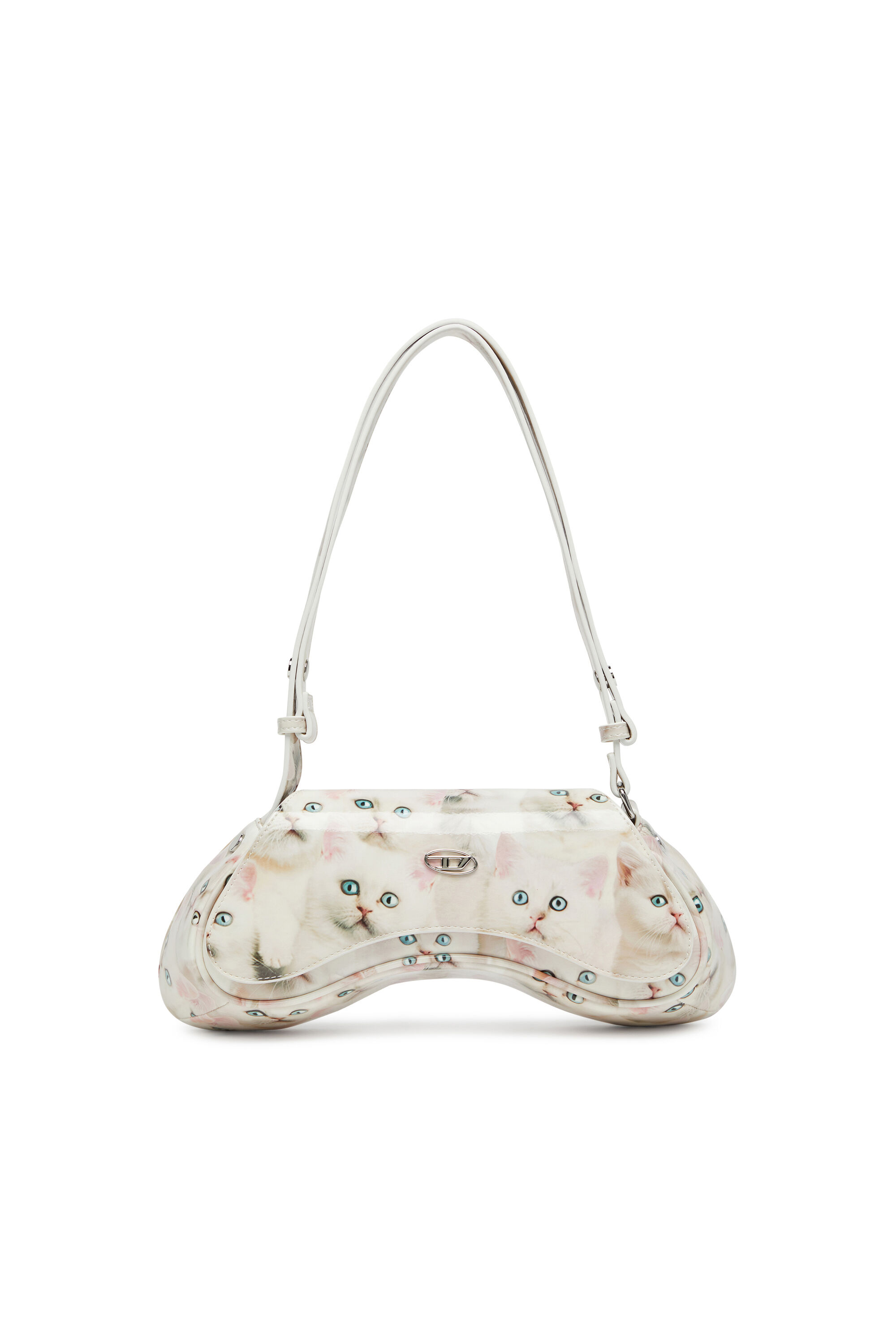 Diesel - PLAY CROSSBODY, Play-Talego con estampado de logotipo desteñido Mujer in Blanco - 1