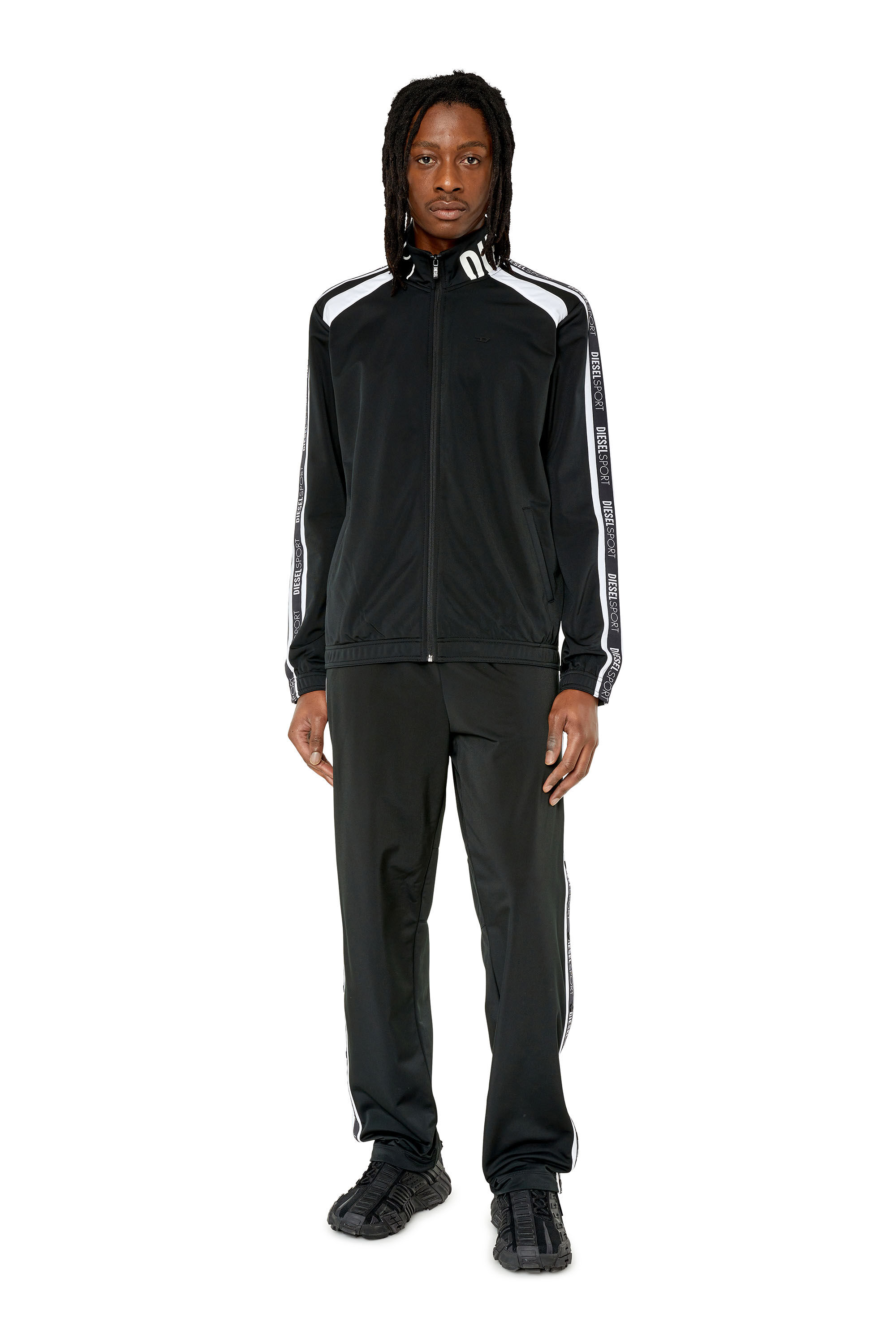 DE-MORNIN JOGG Moto jacket in coated denim｜ブラック