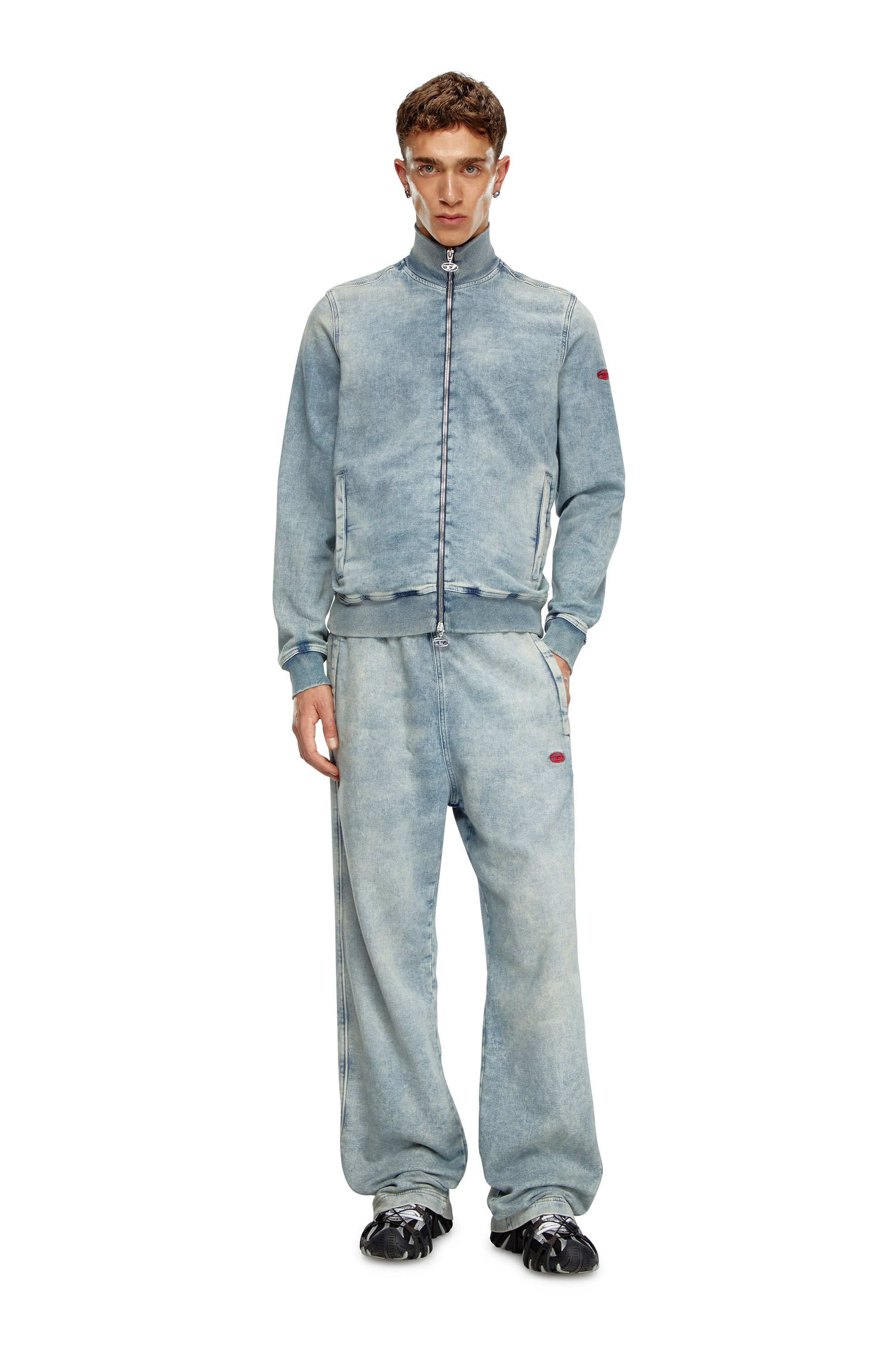 Diesel - Relaxed D-Martyans Track Denim 068LU Hombre, Azul Claro - 1