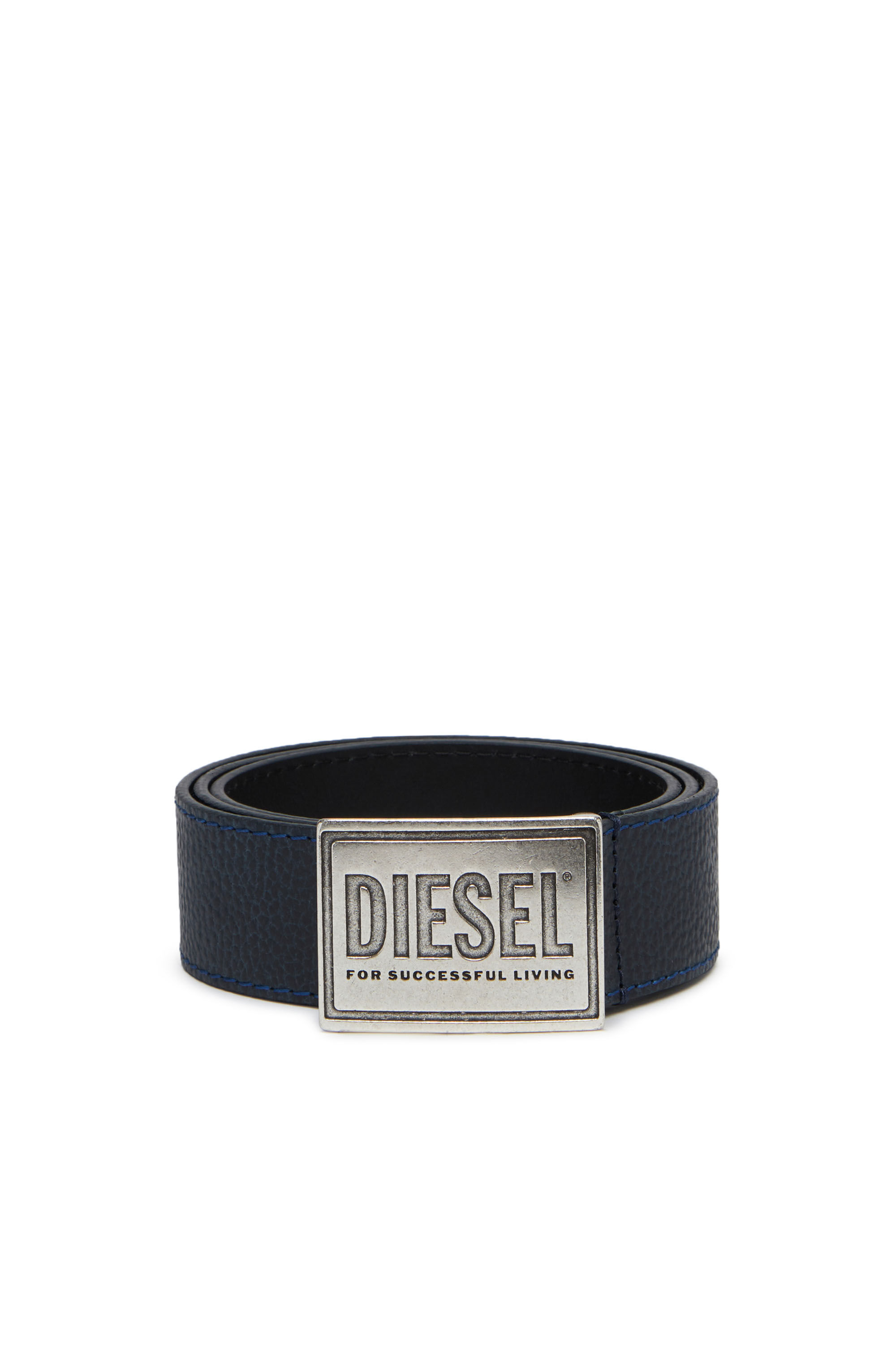 Diesel - B-GRAIN II, Cinturón de piel flor Hombre in Azul marino - 1