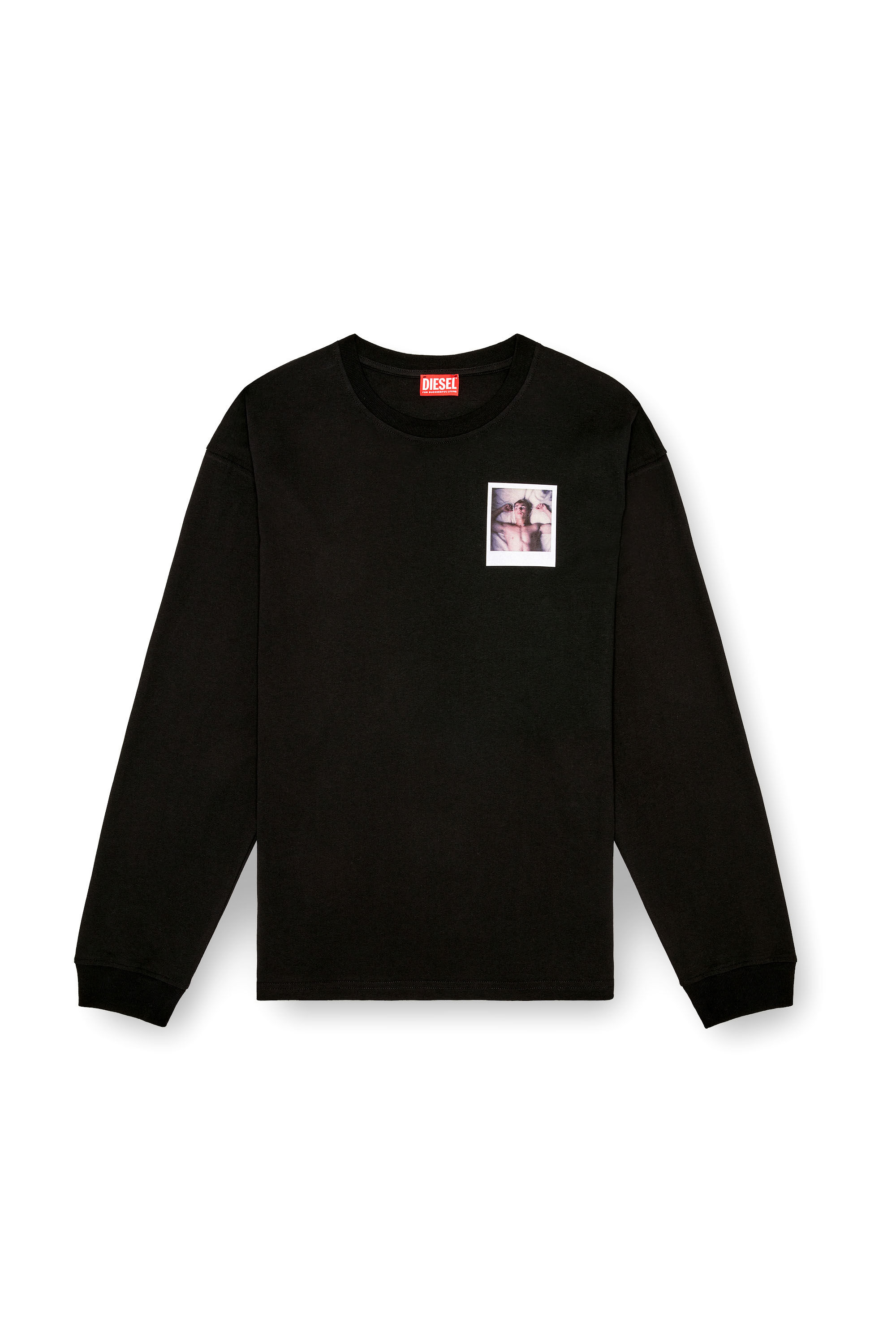 Diesel - PR-T-BOXT-LS-SS, Unisex's Long-sleeve T-shirt with polaroid patches in Black - 2
