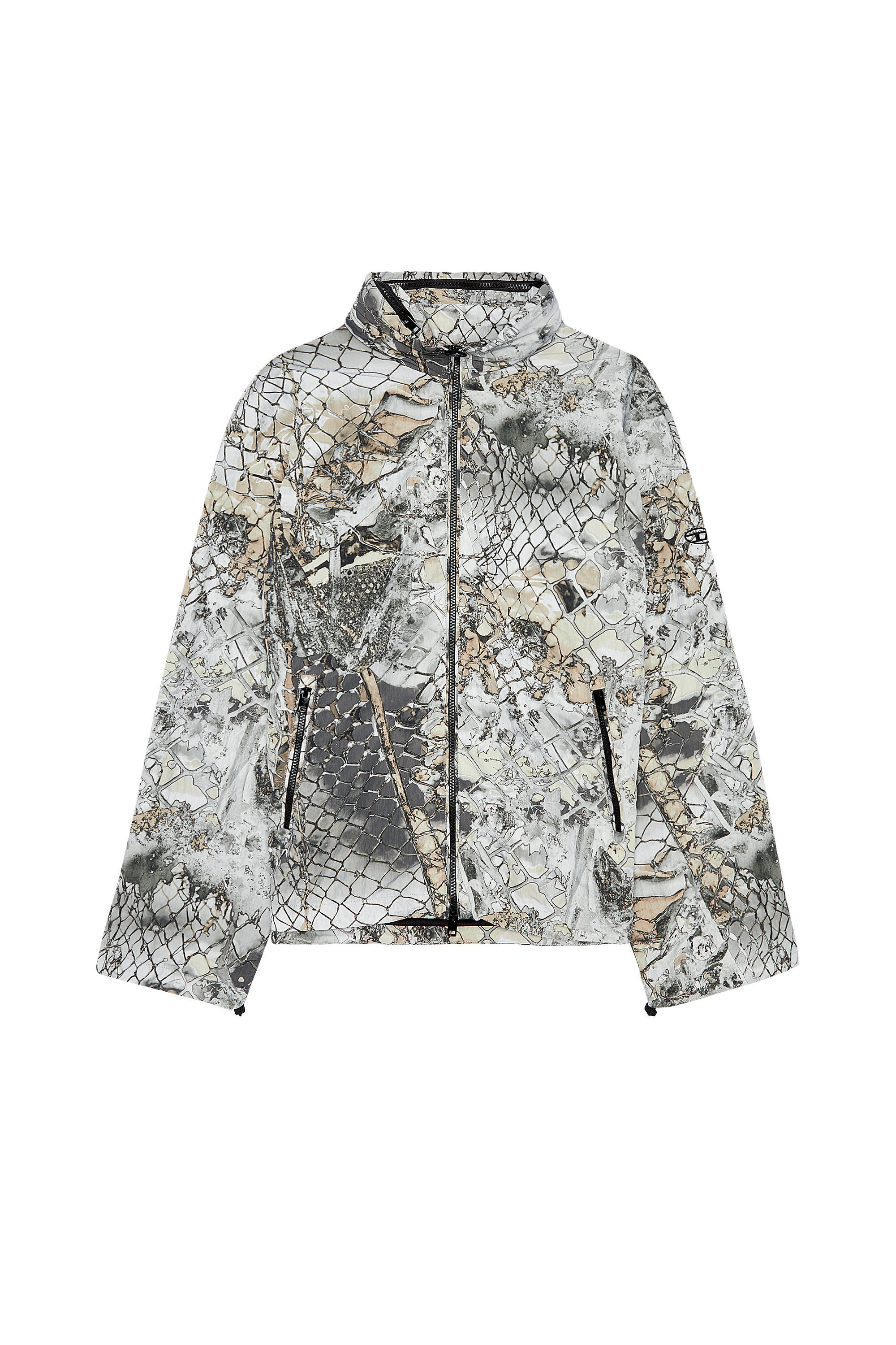 Men's Windbreaker with abstract print | Grey | Diesel